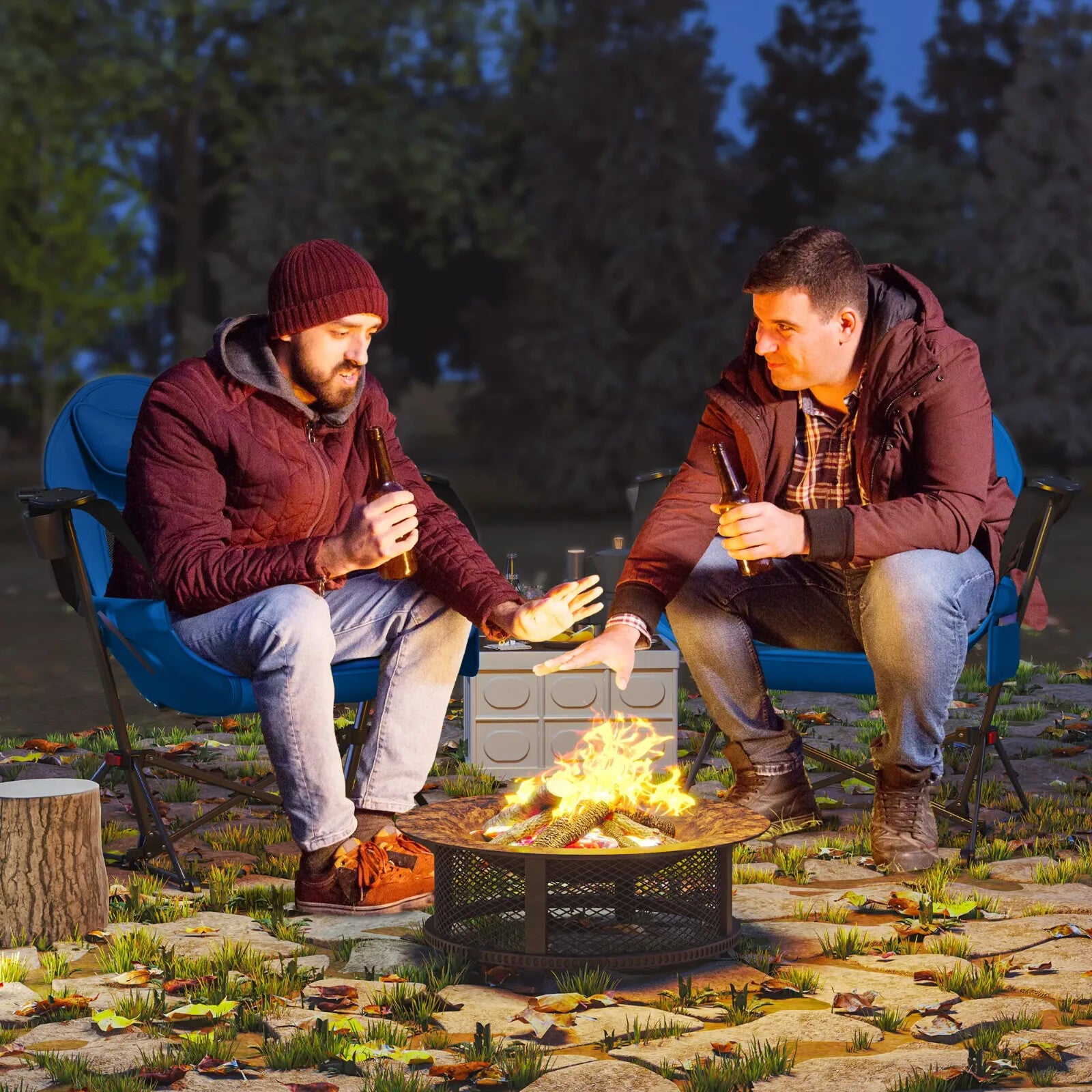 Set of 2 Hammock Camping Chairs Adjustable Back Swinging Portable Camp Chairs