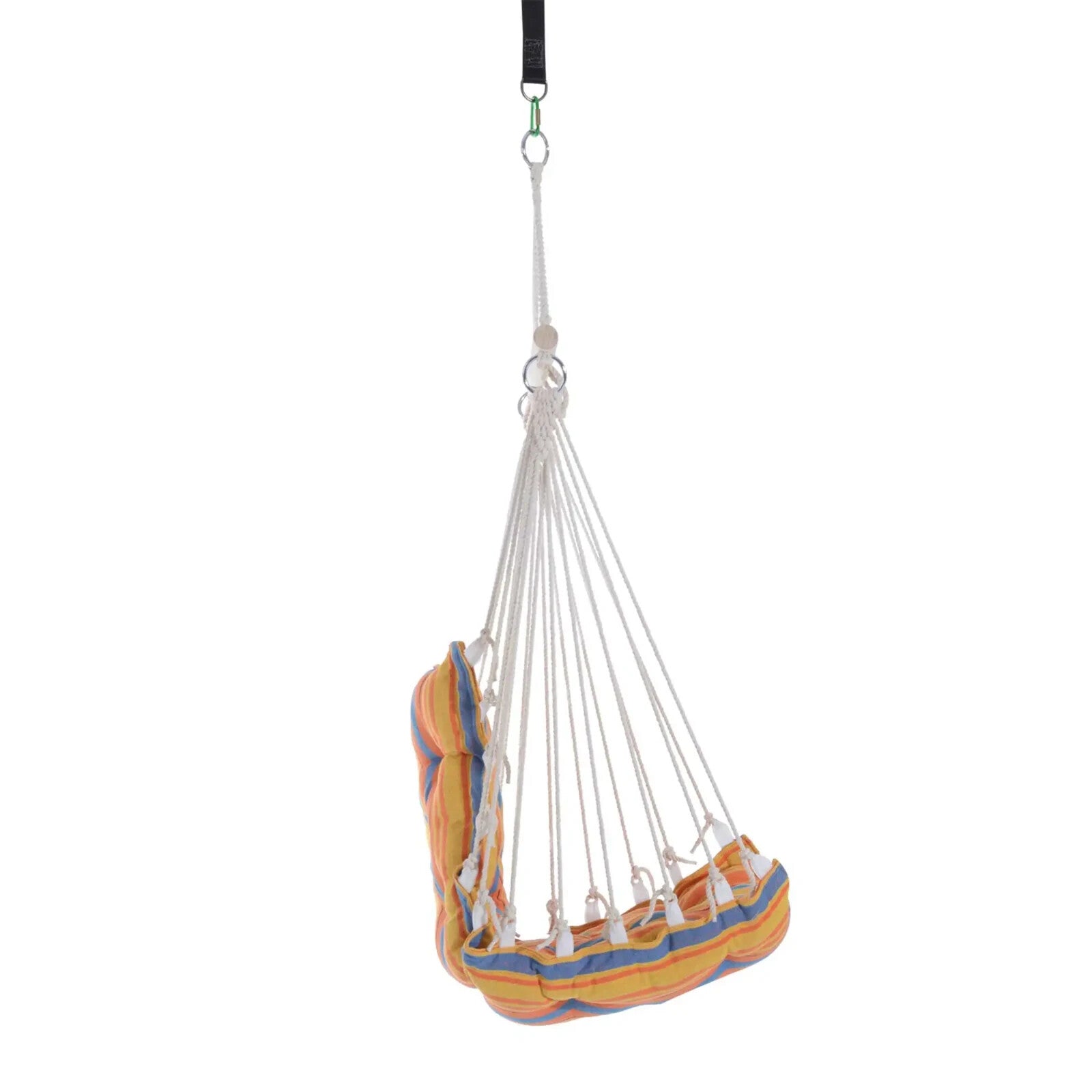 Hammock Hanging Chair with Cushioned, Soft Thick Padded Seat & Backrest Orange