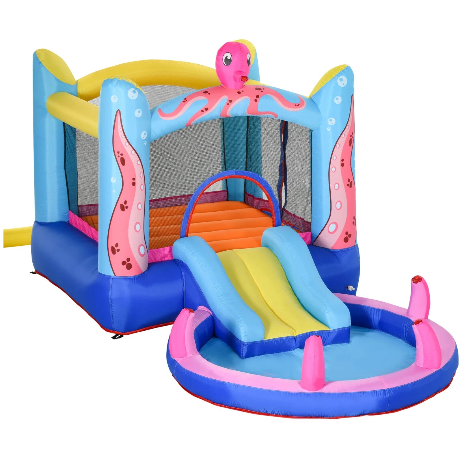 Inflatable Octopus Bounce Castle with Trampoline Slide and Pool 3.8 x 2 x 1.8m