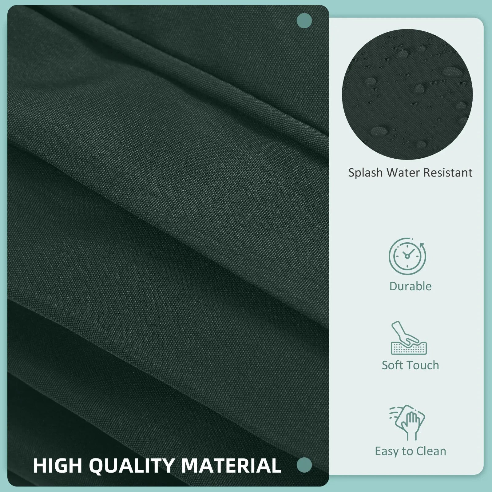 Garden Rattan Sofa Cushion Cover Replacement Outdoor Polyester Dark Grey Zipper