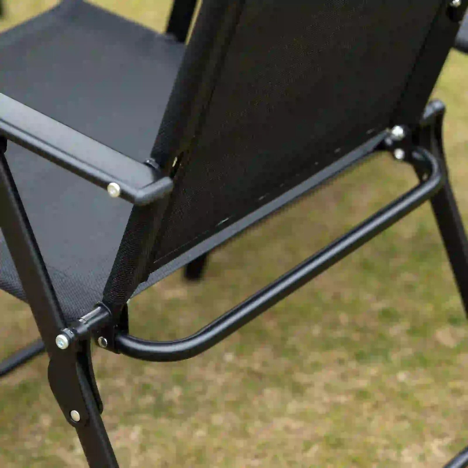 8 Pcs Metal Garden Furniture Set with Parasol Folding Chairs and 6 Seater Table