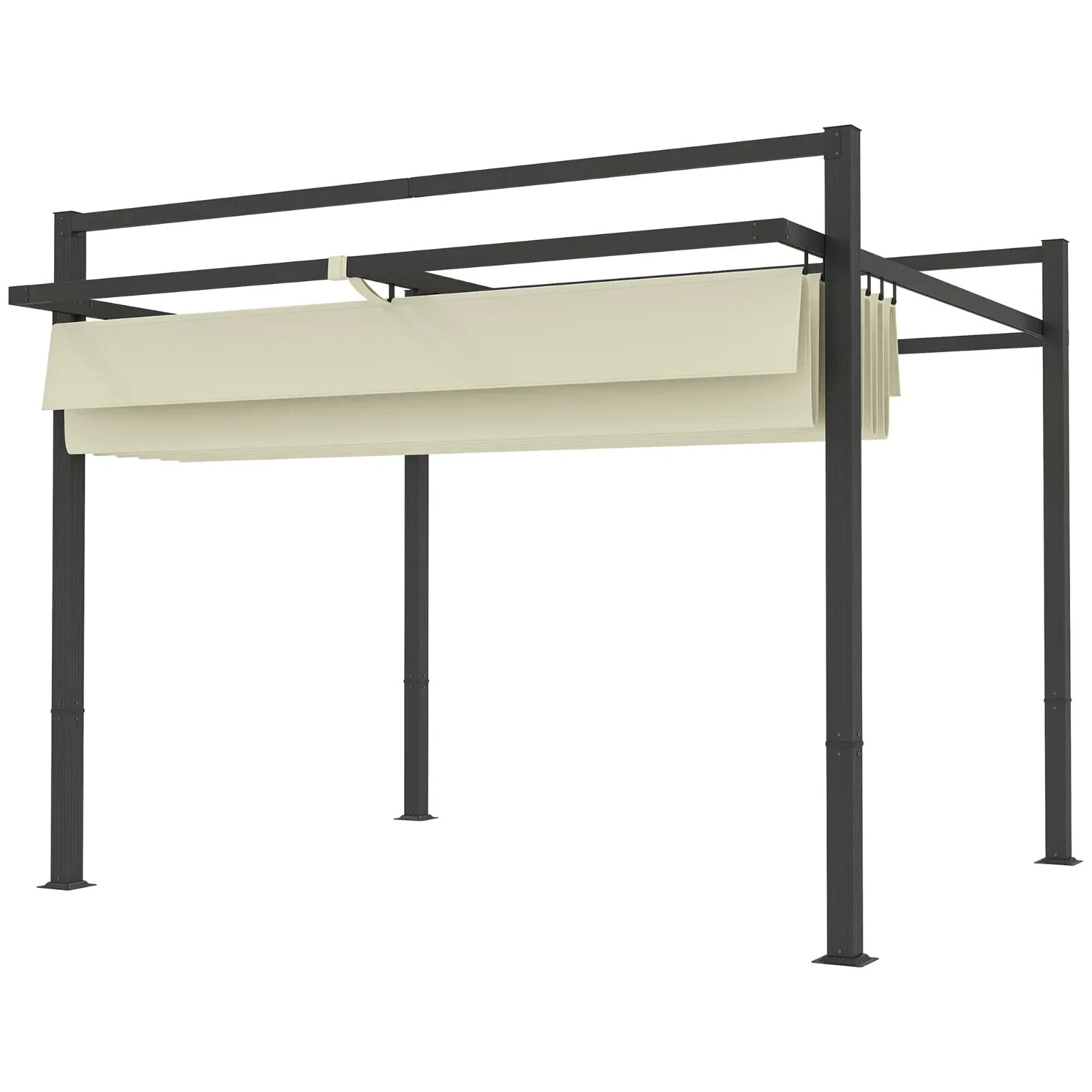 Metal Pergola Gazebo Garden Shelter Heavy Duty Aluminium Frame Patio Canopy 3m