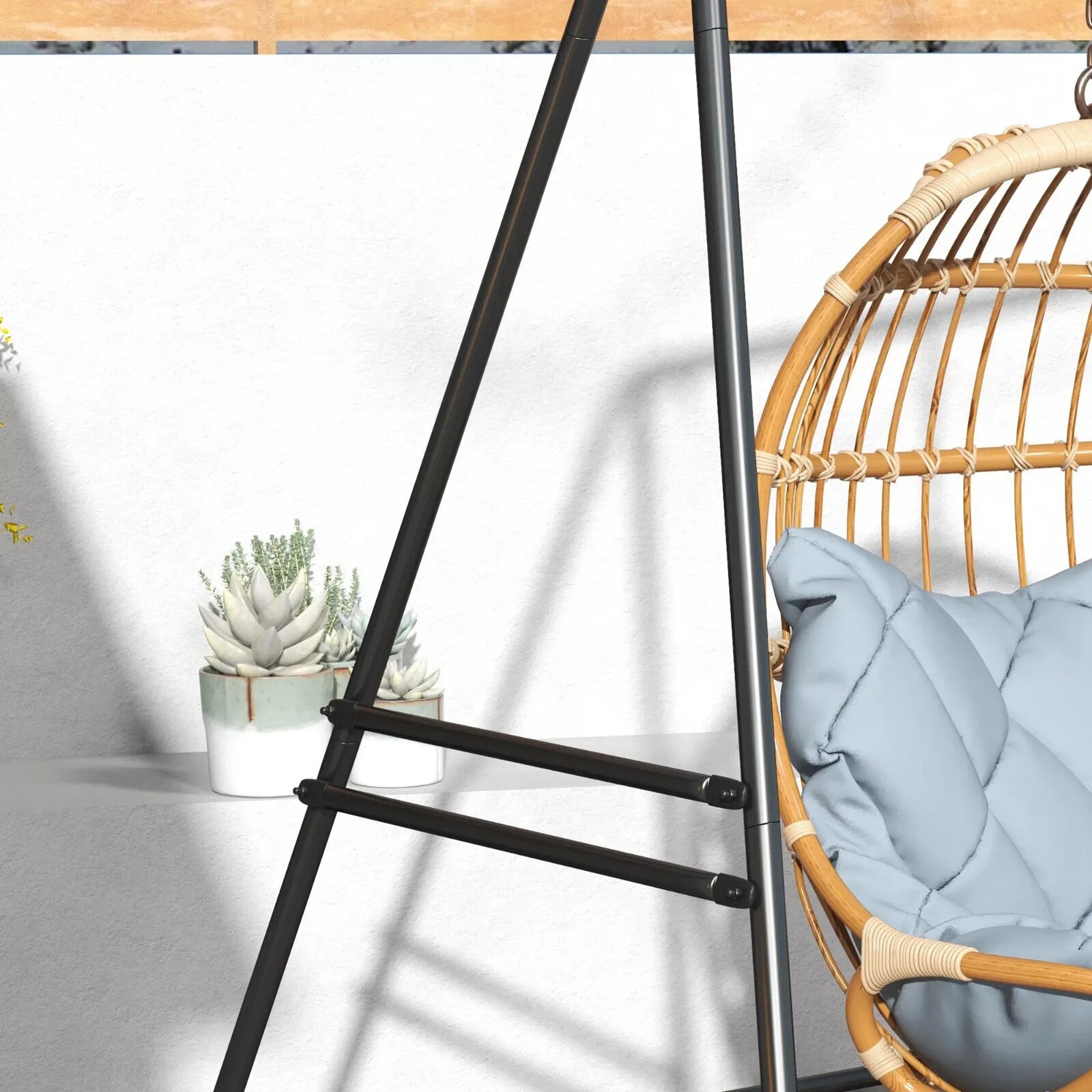 Hammock Chair Stand Hanging Egg Powder Coated Steel Frame 'A' shaped Black