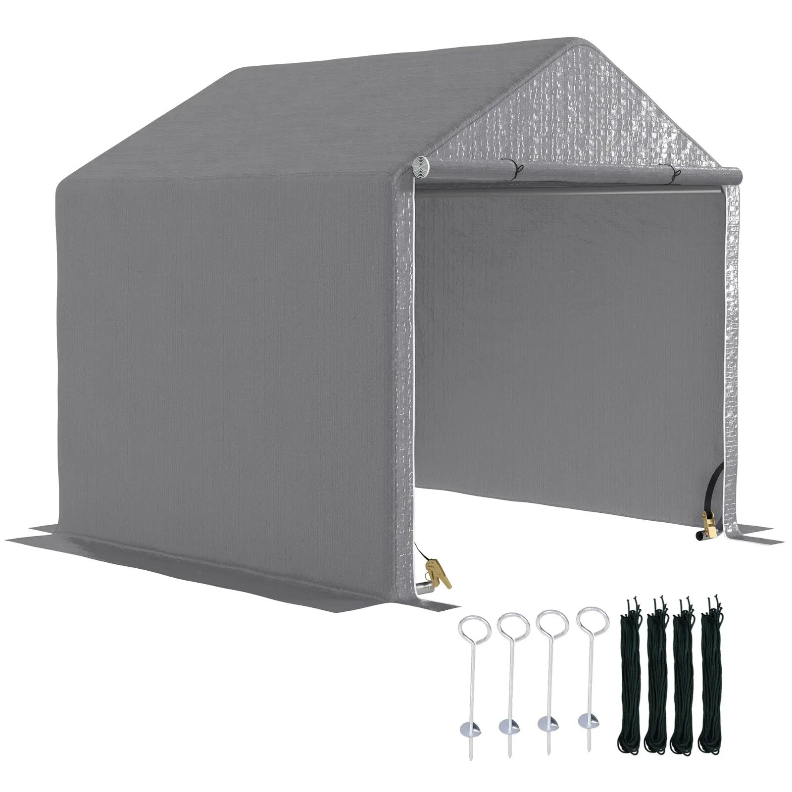 2 x 2 x 2 m Garden Shed Tent Outdoor Storage for Bike Tools w/ Galvanised Frame