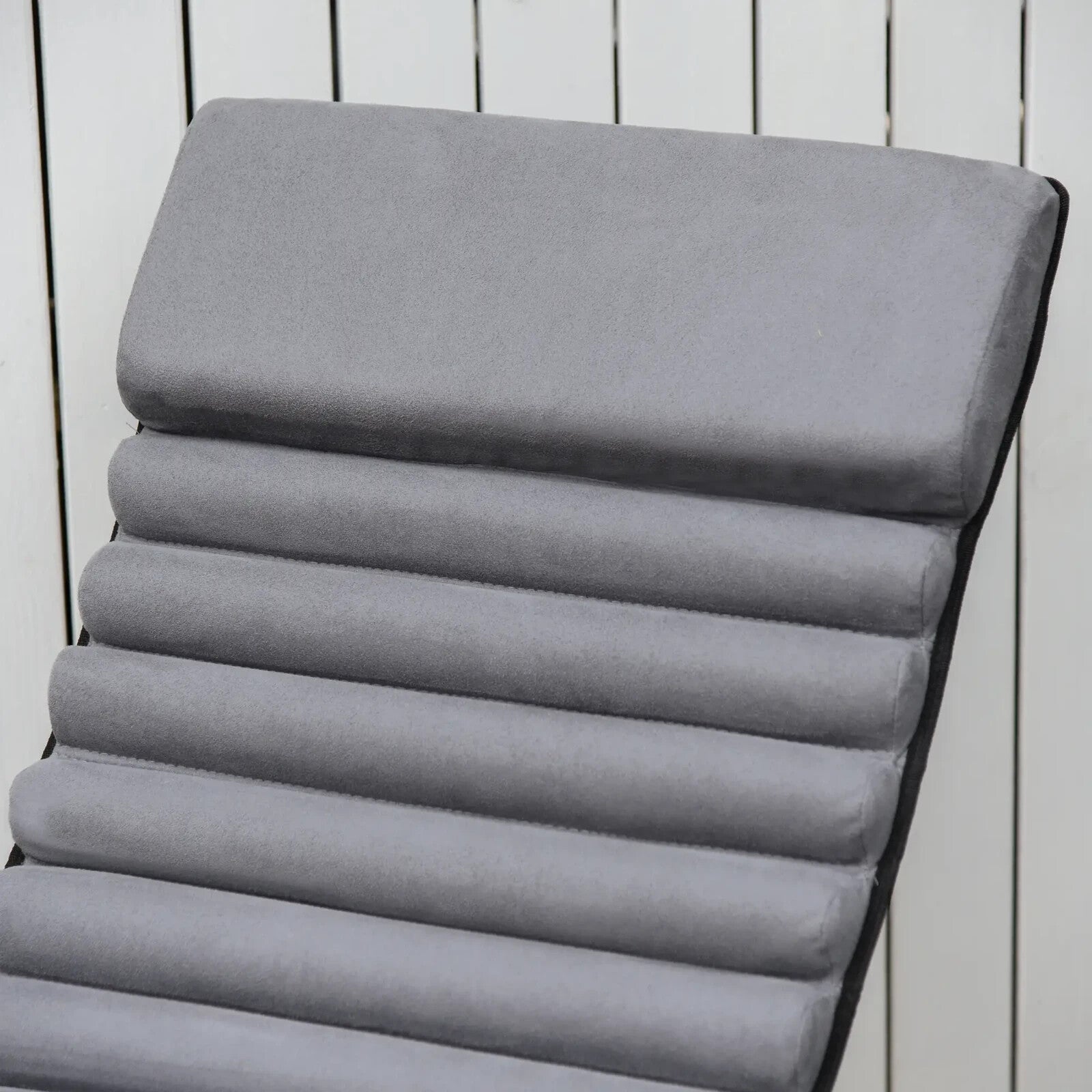 145cm Orbital Zero Gravity Rocking Lounger Chair with Cushion for Garden Grey