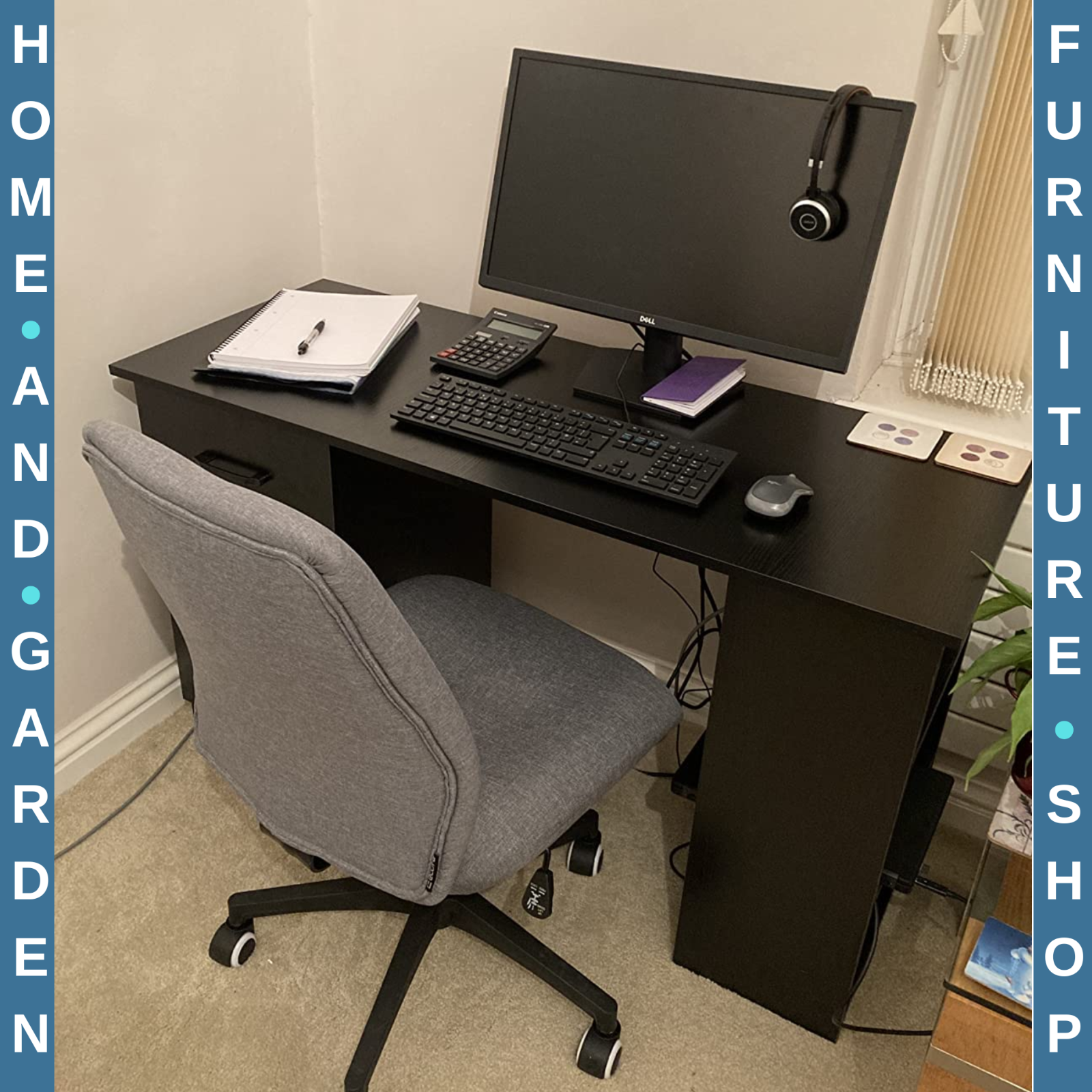 Computer Desk with Drawers Shelves PC Desk Organiser Workstation Writing Table