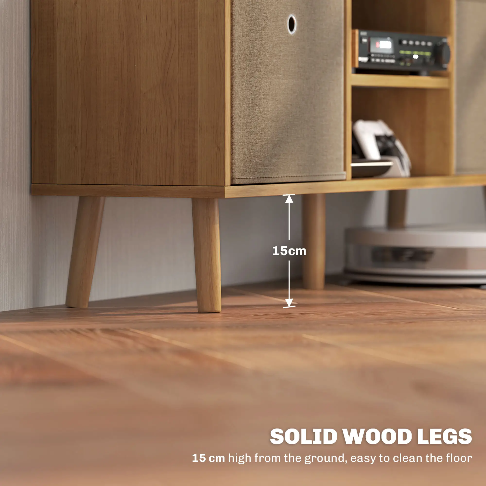 Modern Wooden TV Cabinet Stand Media Unit Retro TV Cube Storage Drawers Shelves