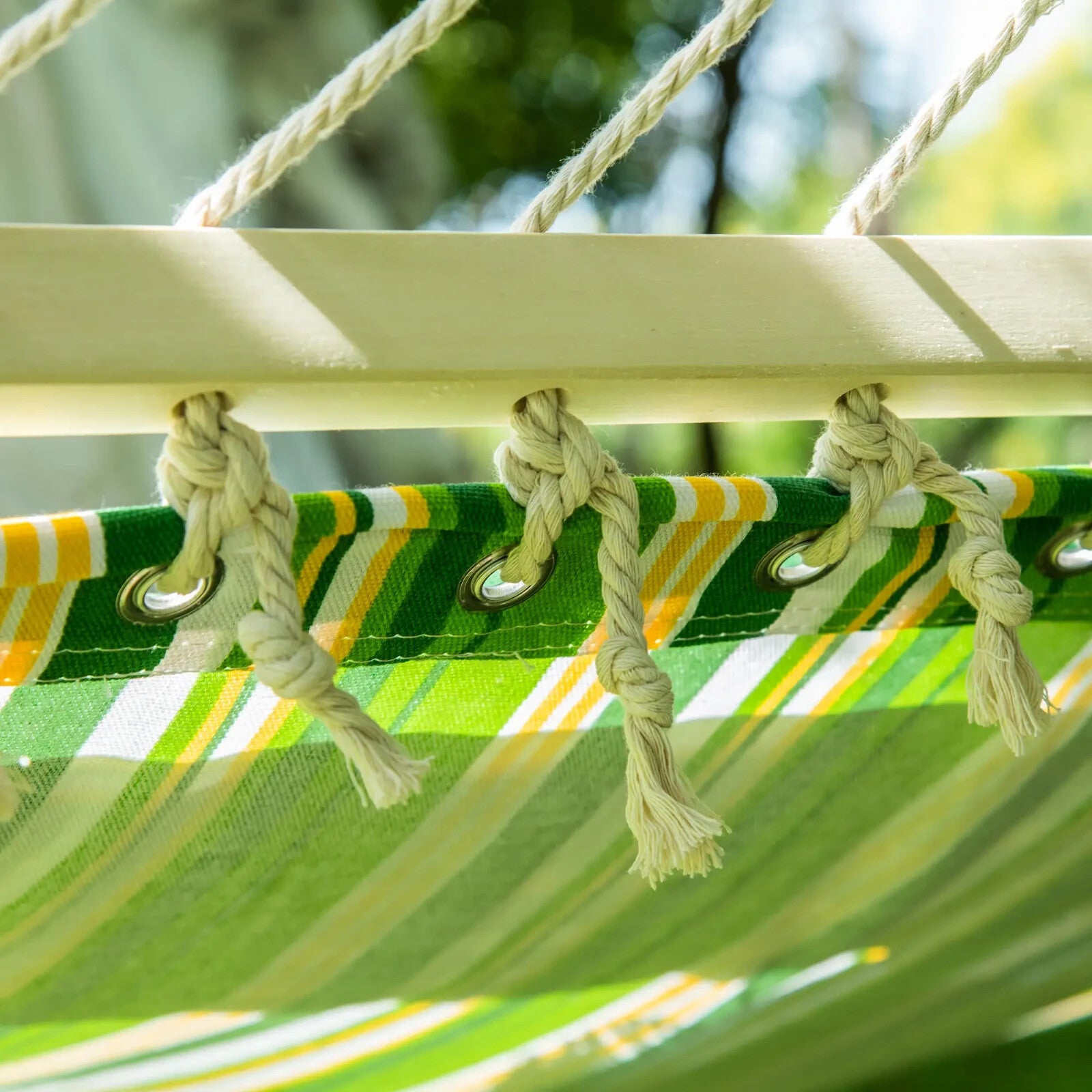 Double Cotton Hammock Camping Swing Beach Stripe Hanging Bed Multi-Colour