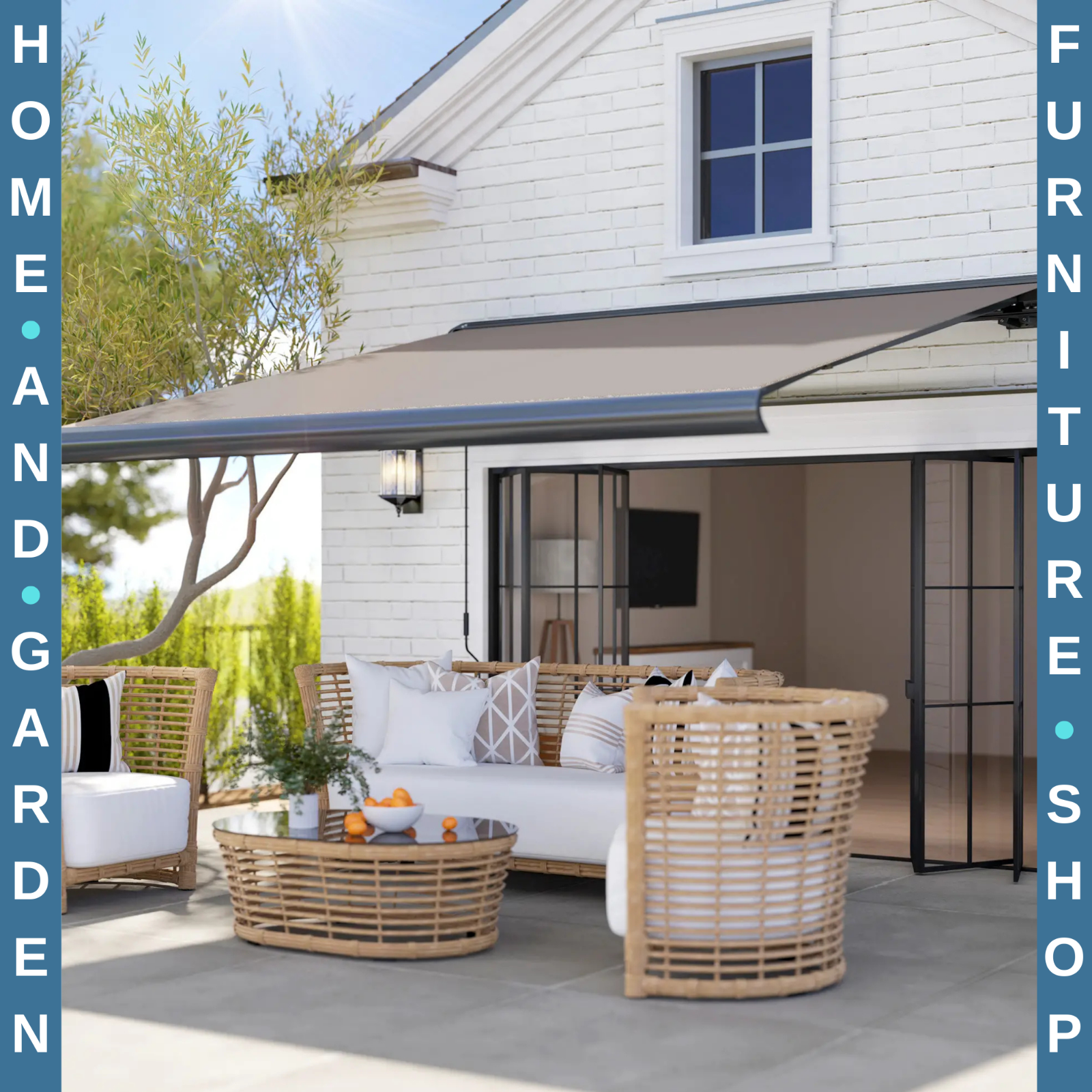 3 x 2.5m Electric Retractable Awning with Remote Aluminium Frame UV50 Sun Canopy