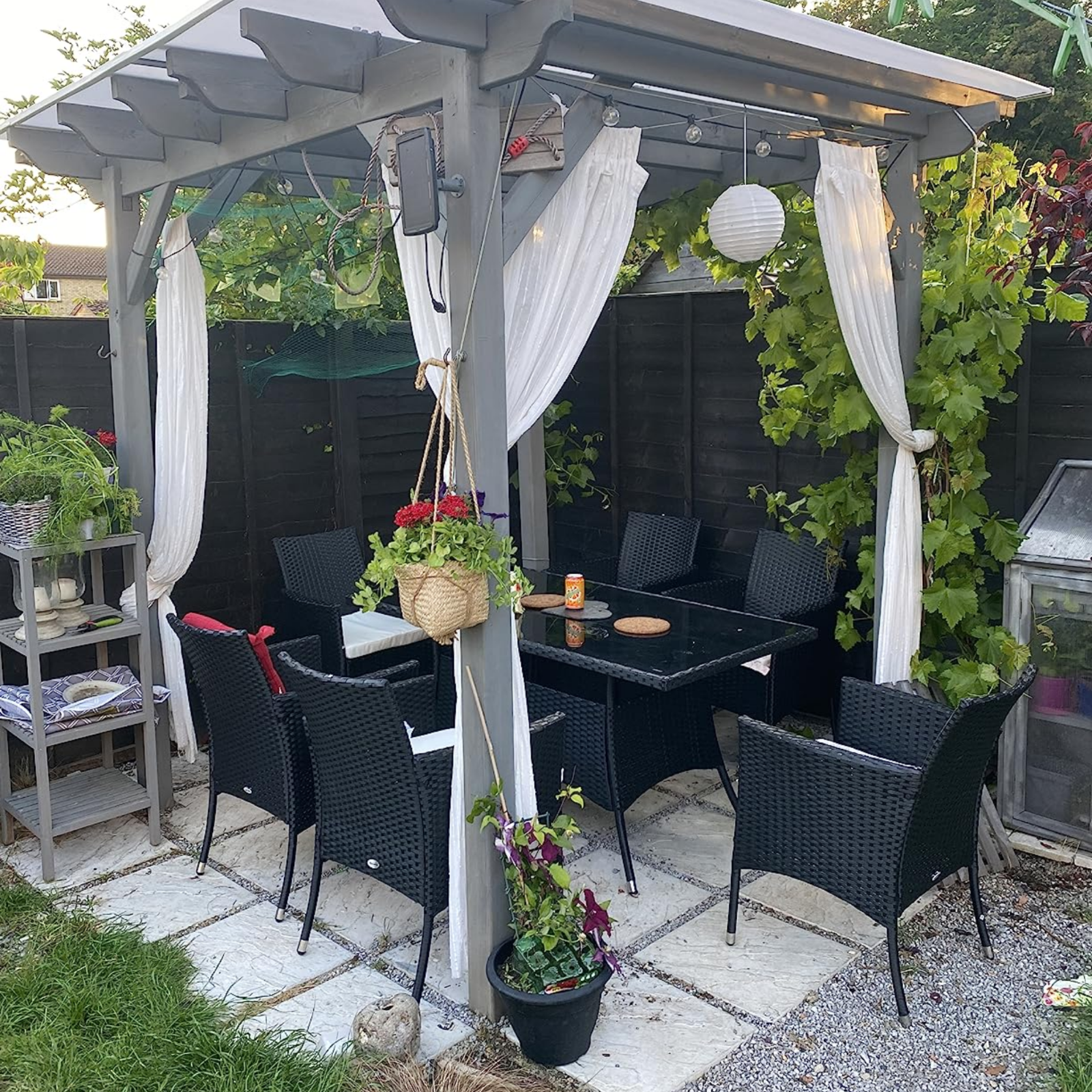 Large Rattan Dining Table and Chairs Set 6 Seater Patio Garden Furniture Seating