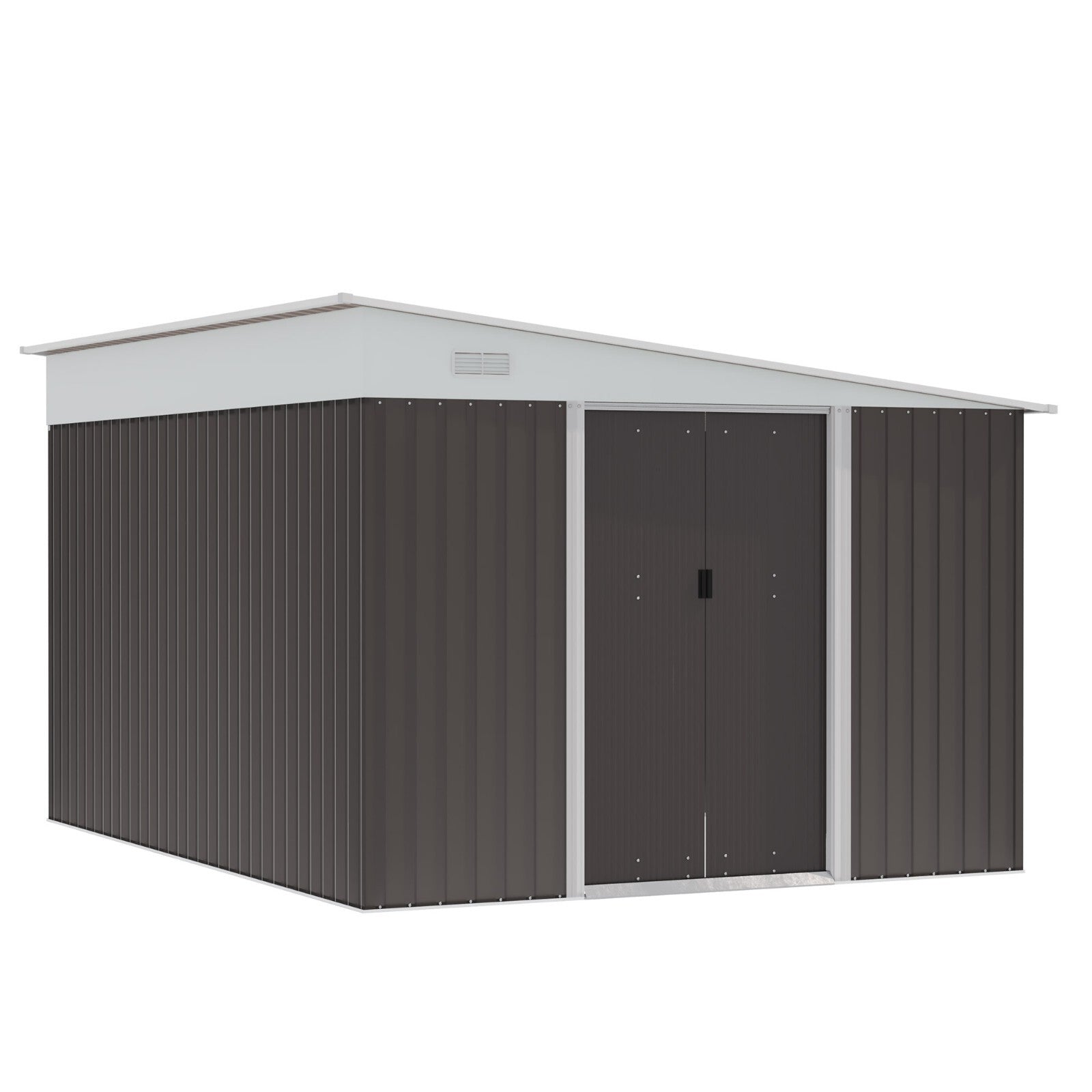 11 x 9ft Metal Garden Shed Large Outdoor Tool Storage House Lockable Double Door