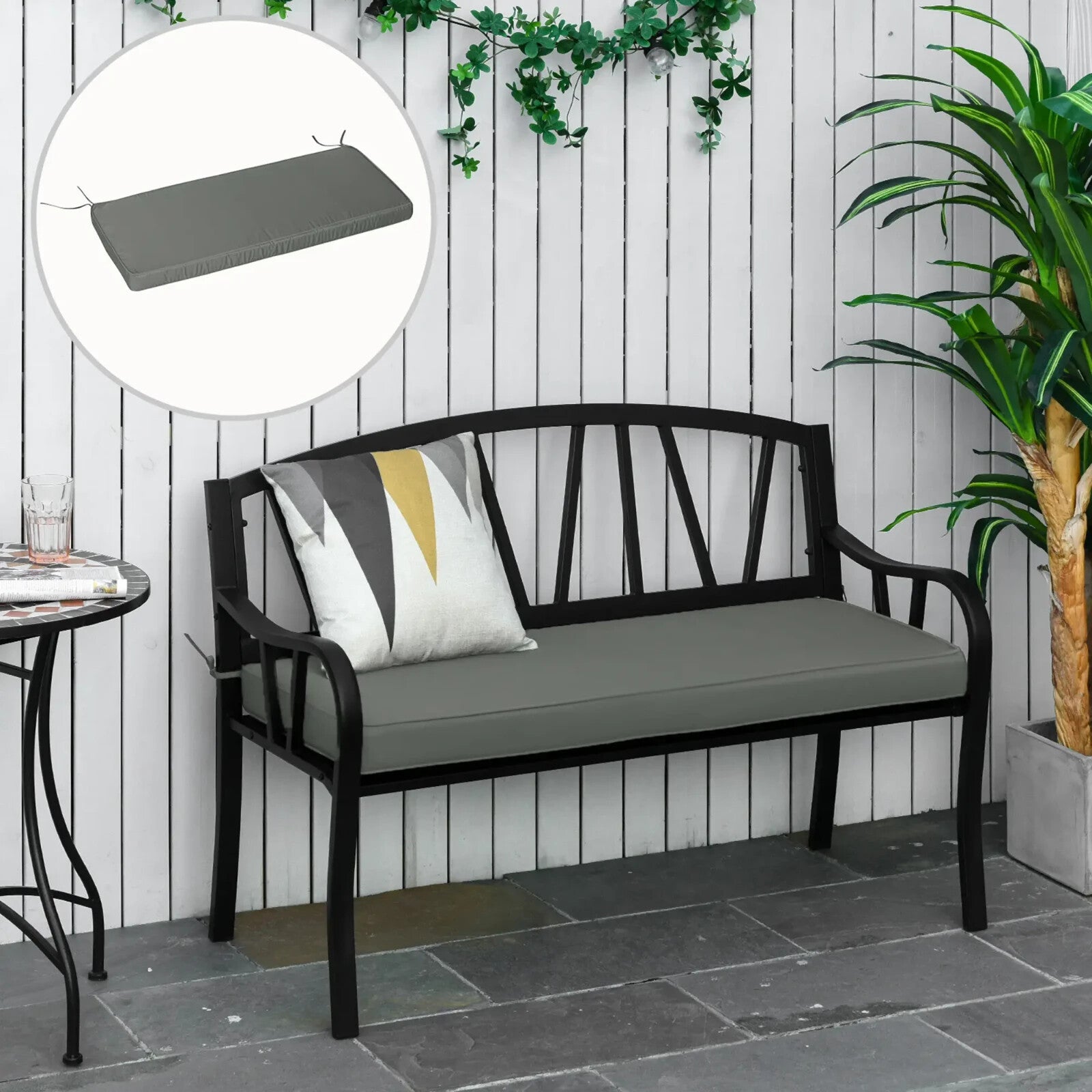 2 Seater Garden Bench Cushion Seat Pad for Patio or Indoor Outdoor Furniture