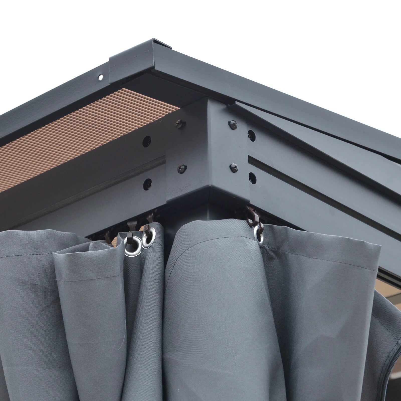 4 x 3m Garden Pergola Gazebo with Curtains Outdoor Party Tent Canopy Sun Shelter