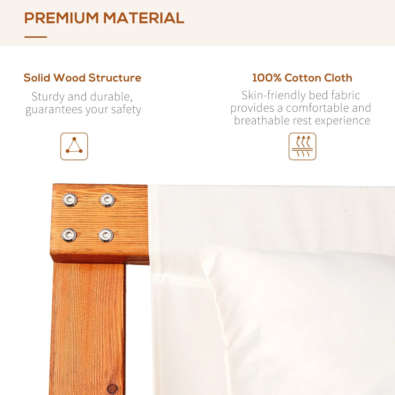 Rocking Bed Sun Lounger Garden Bed Hammock Style Wooden Frame Chair White