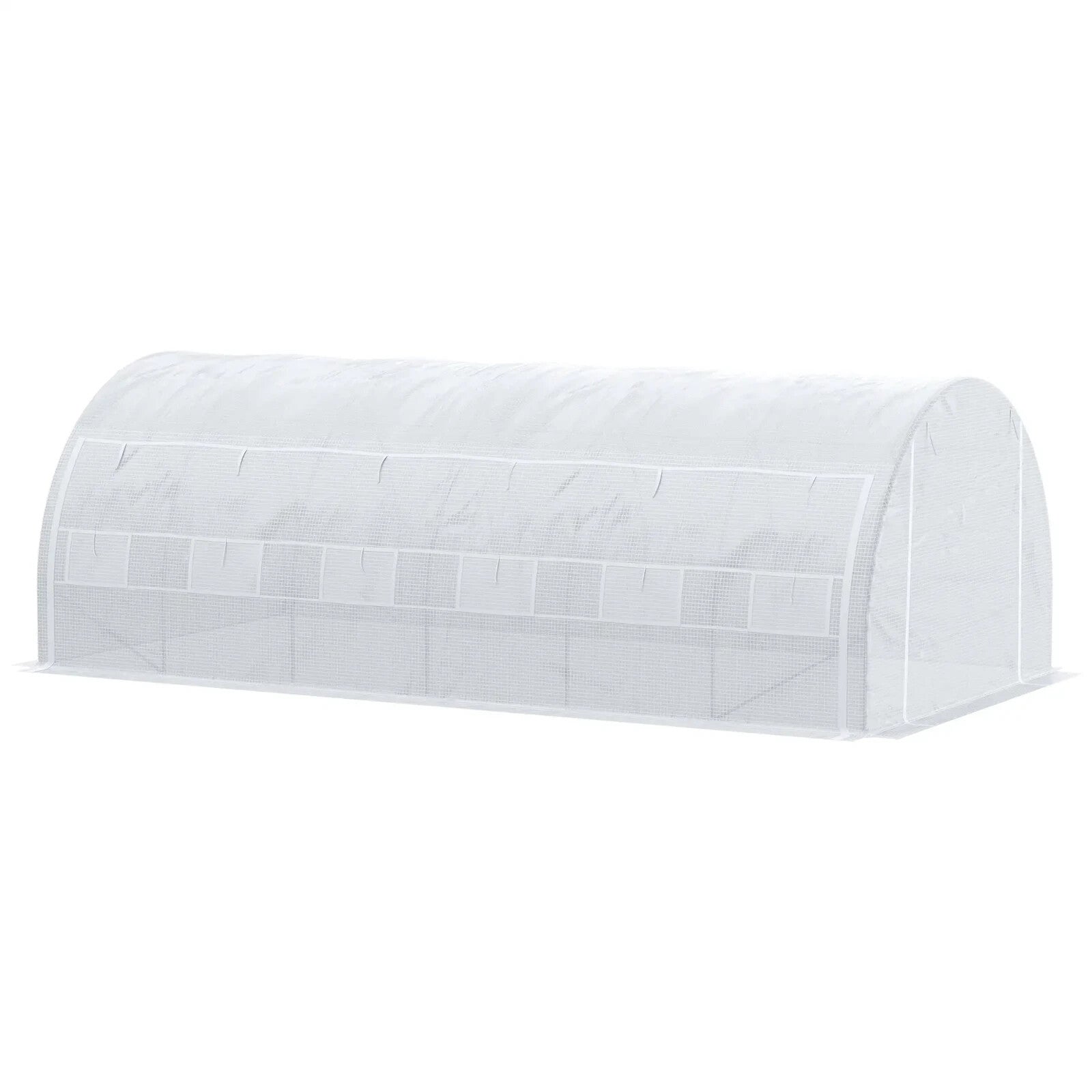 6x3x2 m Walk-In Polytunnel Greenhouse with Steel Frame Reinforced Cover and Door