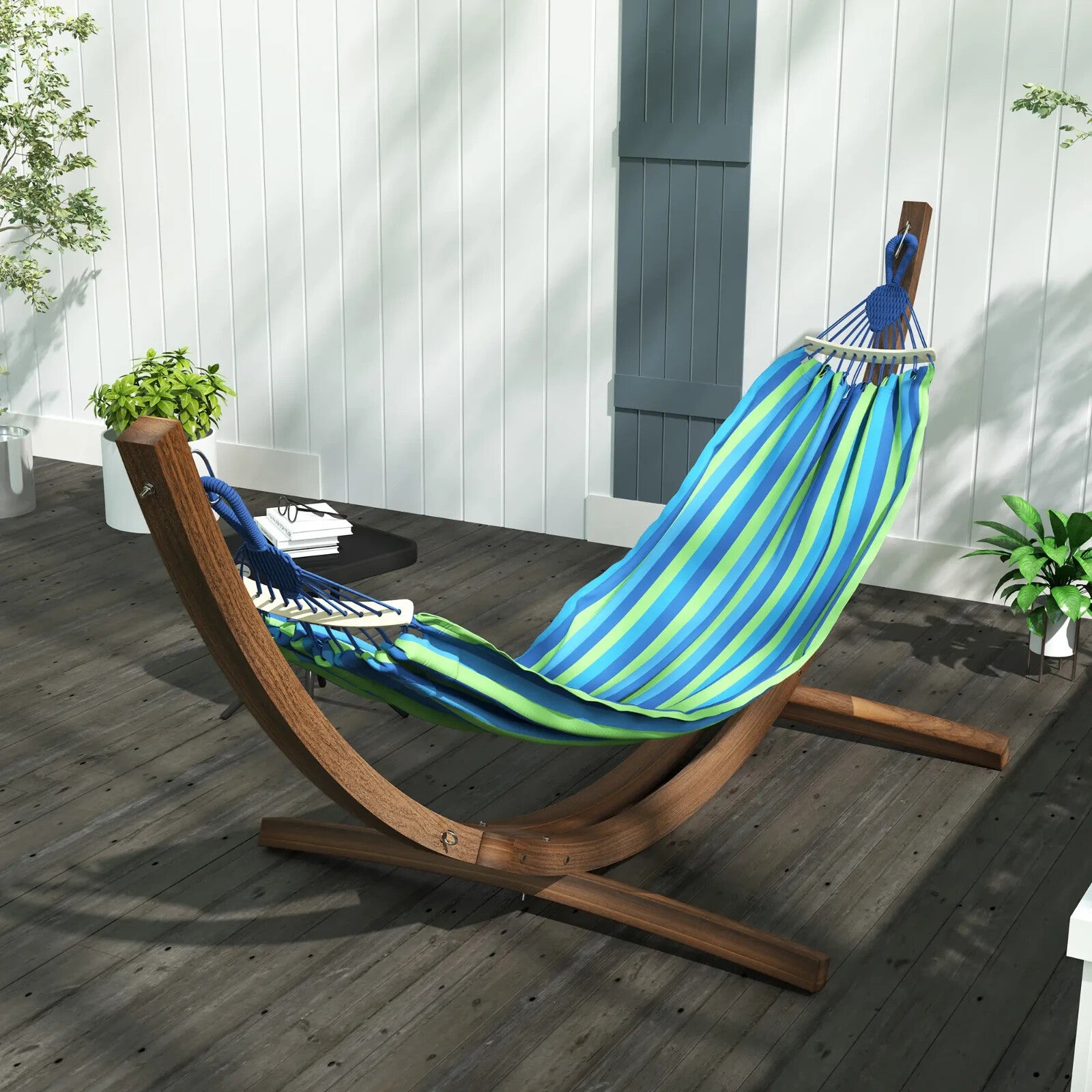 3.25m Wooden Hammock Stand Universal Fit Garden Camping Picnic Outdoor Accessory