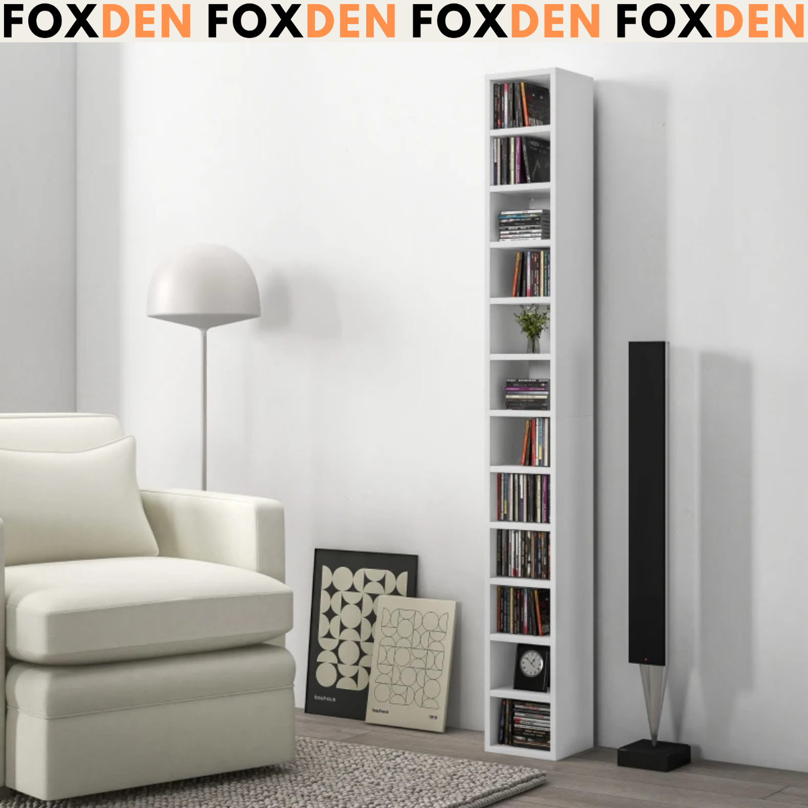 204 CD Storage Unit DVD Storage Tower for Living Room Media Shelving Home Office