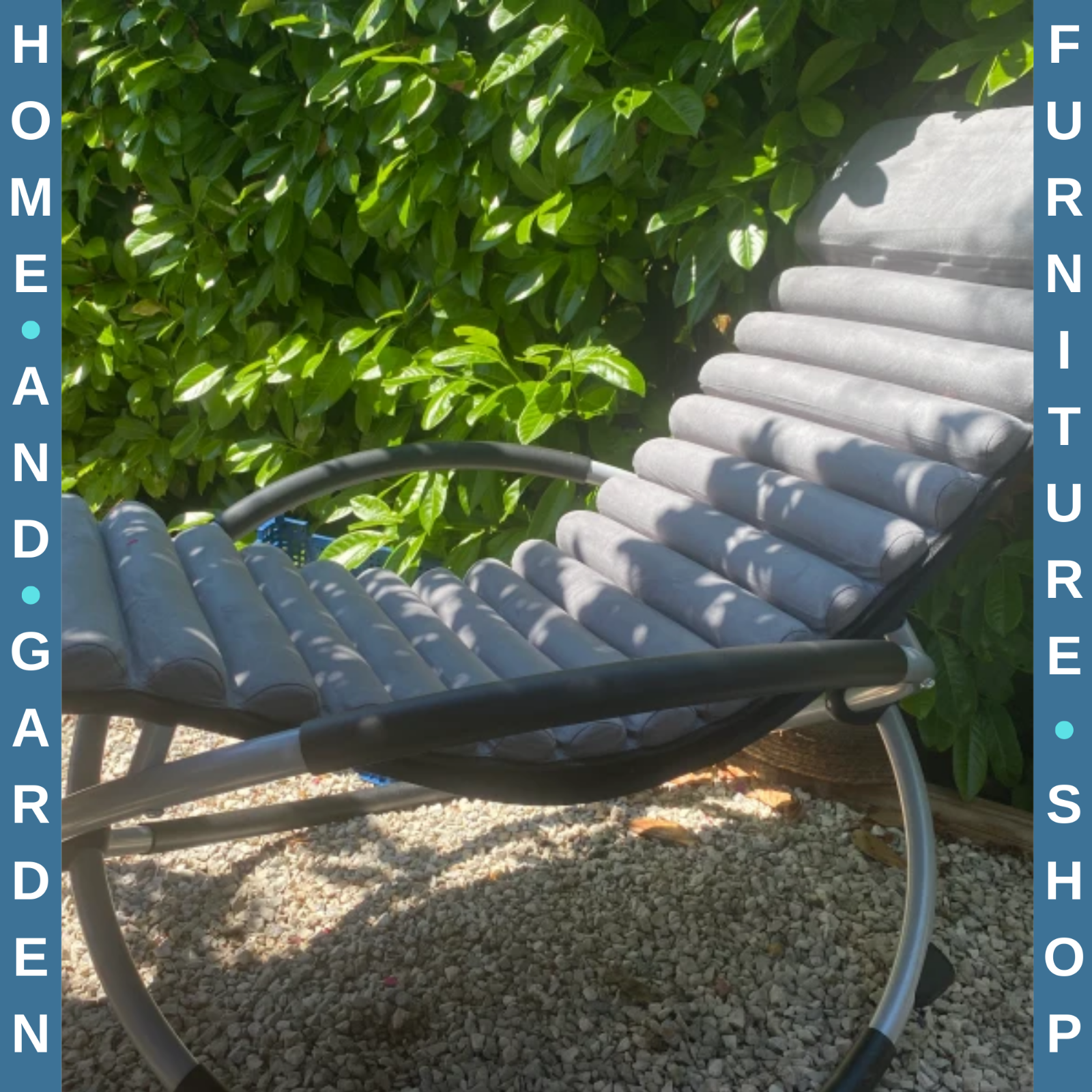 145cm Orbital Zero Gravity Rocking Lounger Chair with Cushion for Garden Grey