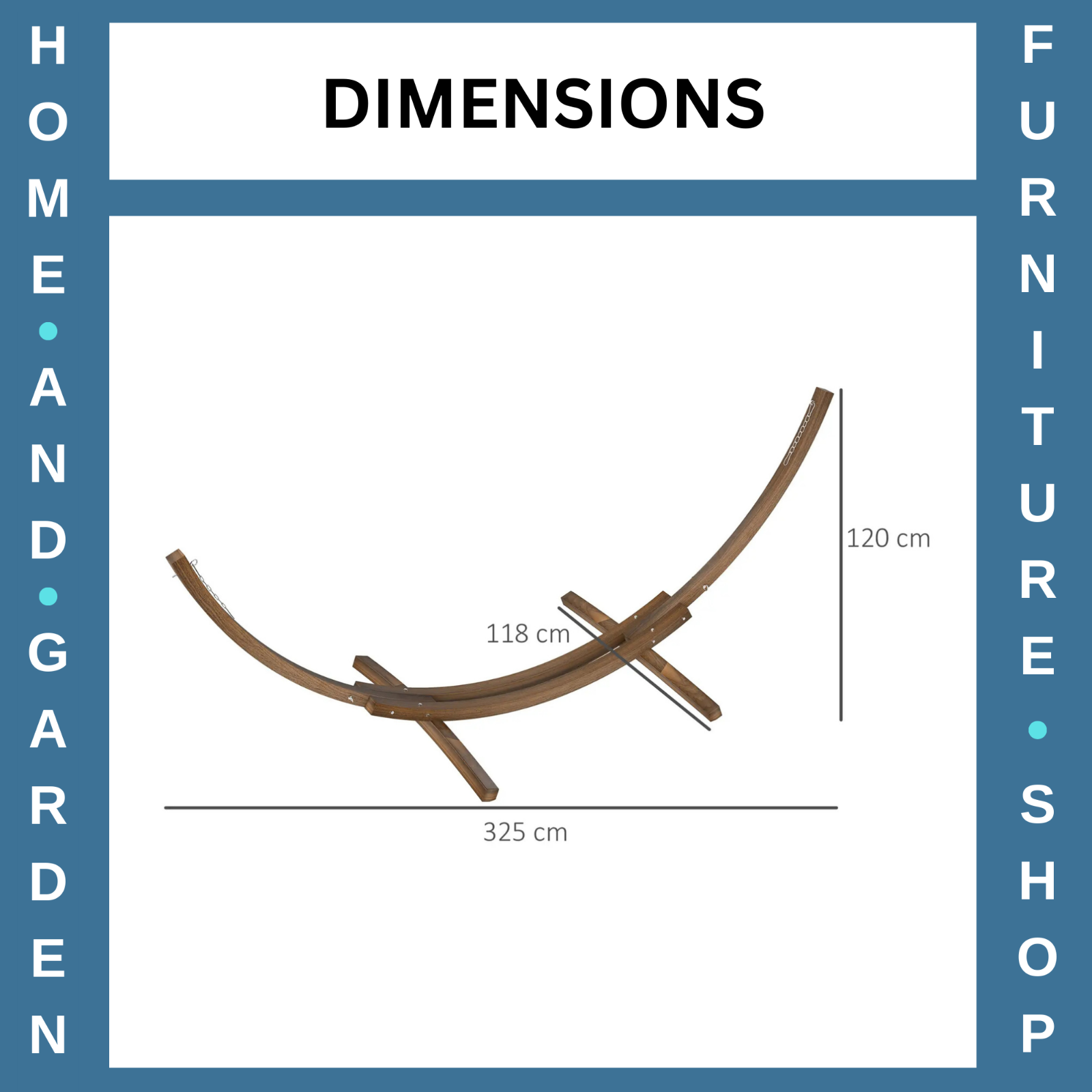 3.25m Wooden Hammock Stand Universal Fit Garden Camping Picnic Outdoor Accessory