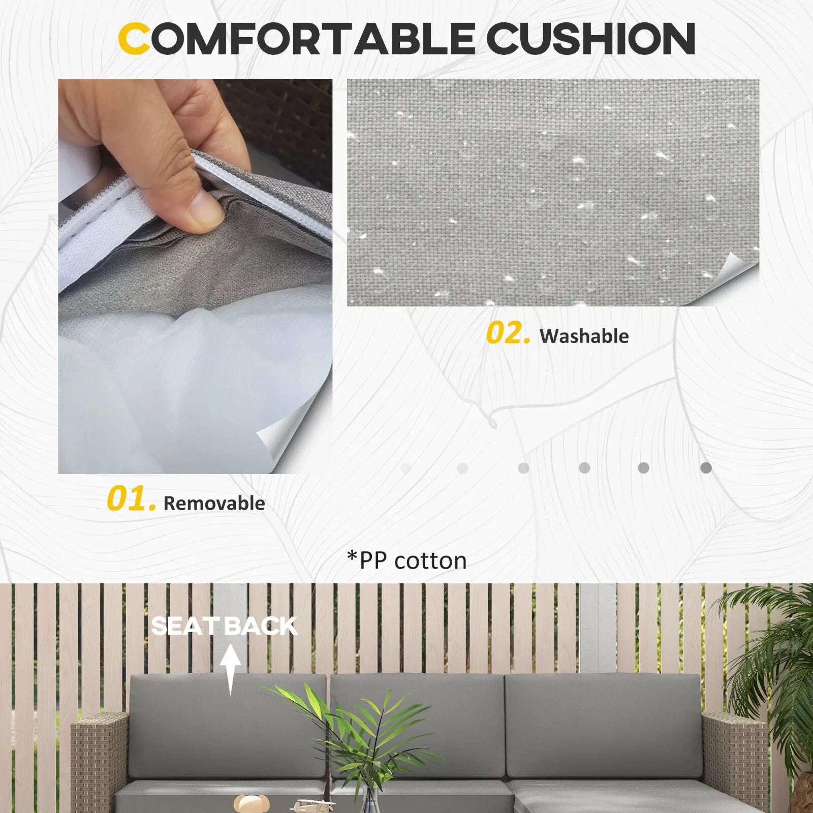 5 Piece Rattan Garden Furniture Set with Corner Sofa Table & Footstools Outdoor