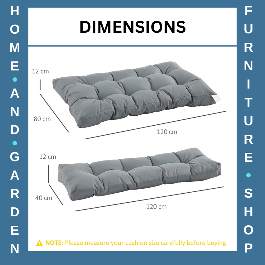2 Piece Tufted Pallet Cushion Set w/ Seat Pad & Back Support for Indoor Outdoor