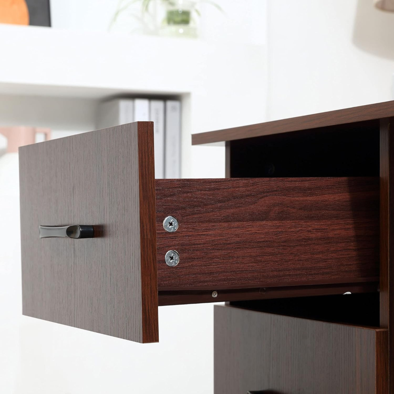 Computer Desk with Drawers Shelves PC Desk Organiser Workstation Writing Table
