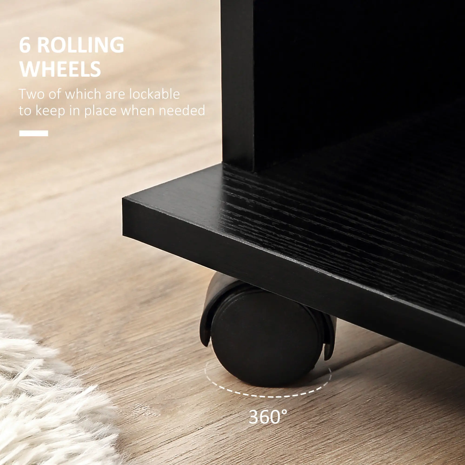 Mobile Open Wardrobe Clothes Hanging Rail Storage Shelves Metal Rail on 6 Wheels