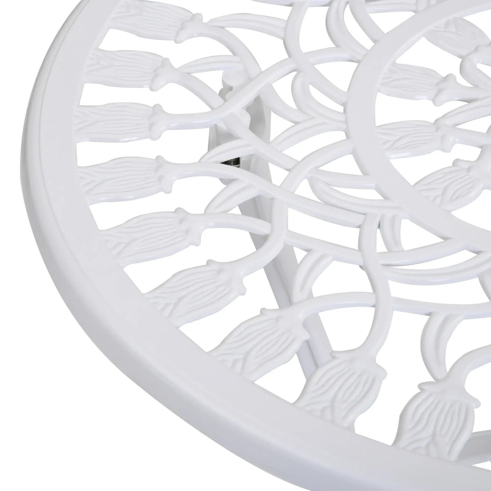 3 Piece Aluminium Patio Bistro Set Table & Chairs with Umbrella Hole for Balcony