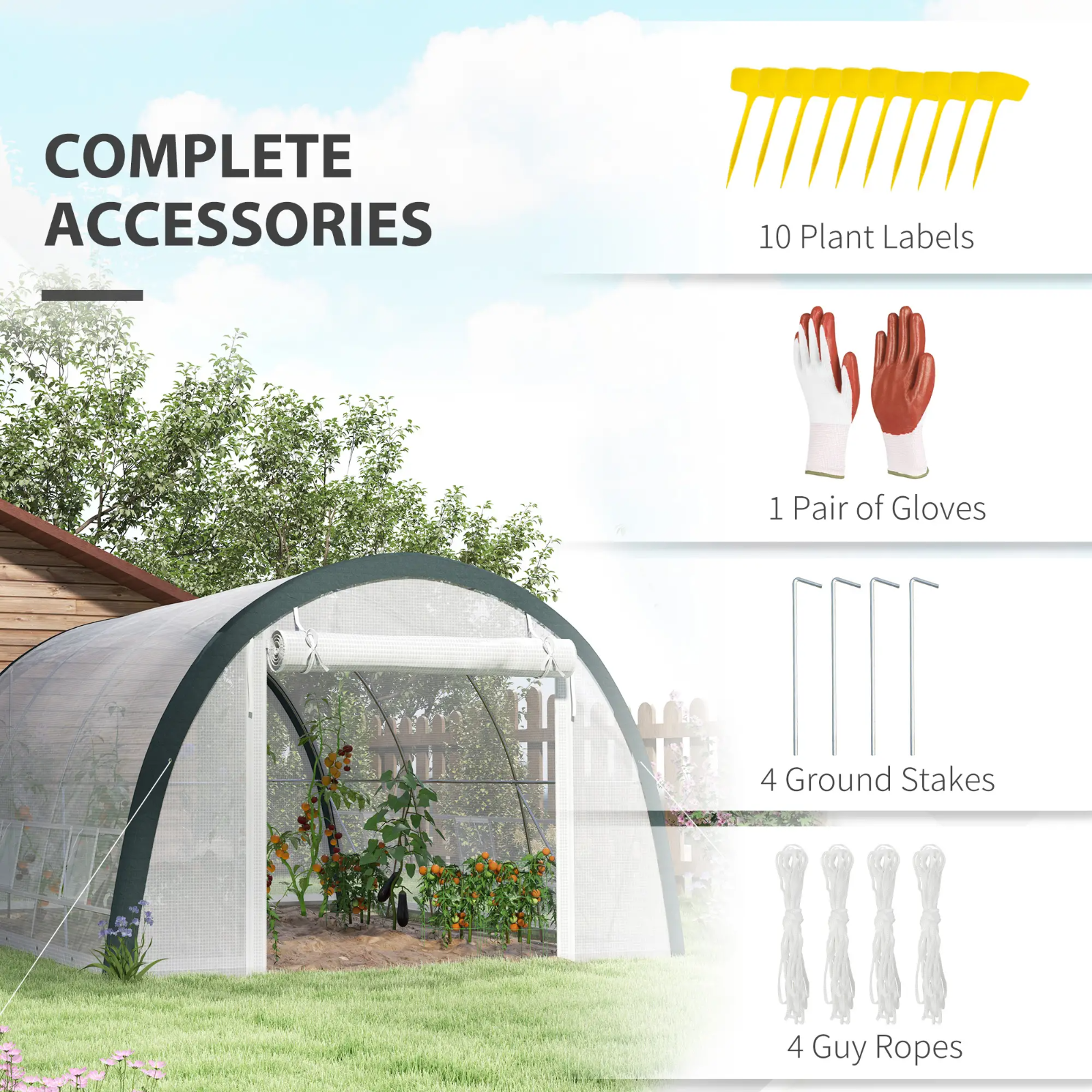 Large Walk In Polytunnel Greenhouse Plant Tent Metal Frame Outdoor Grow House