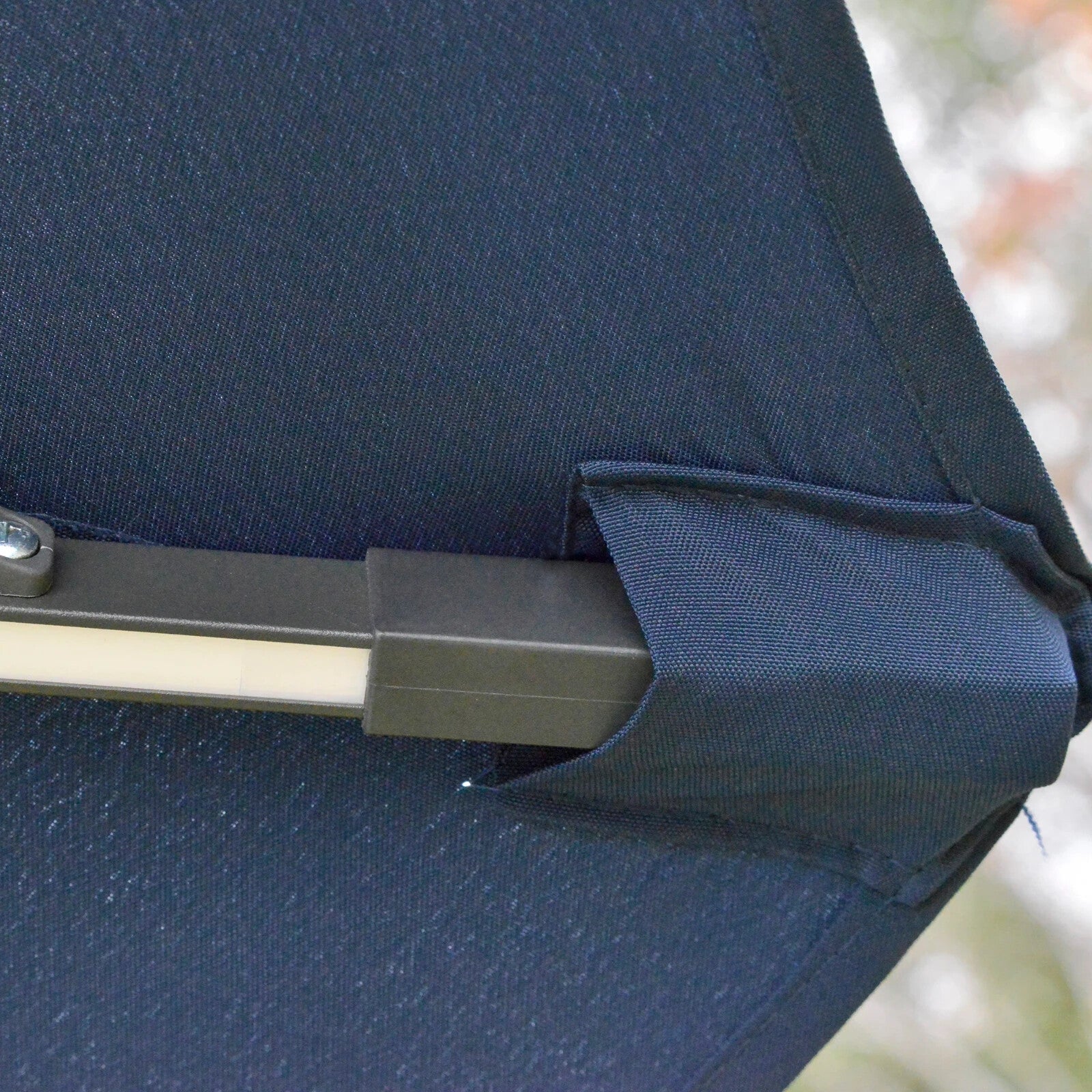 3m LED Cantilever Garden Parasol with Solar Lights and Cross Base 2.92x2.92x2.4m