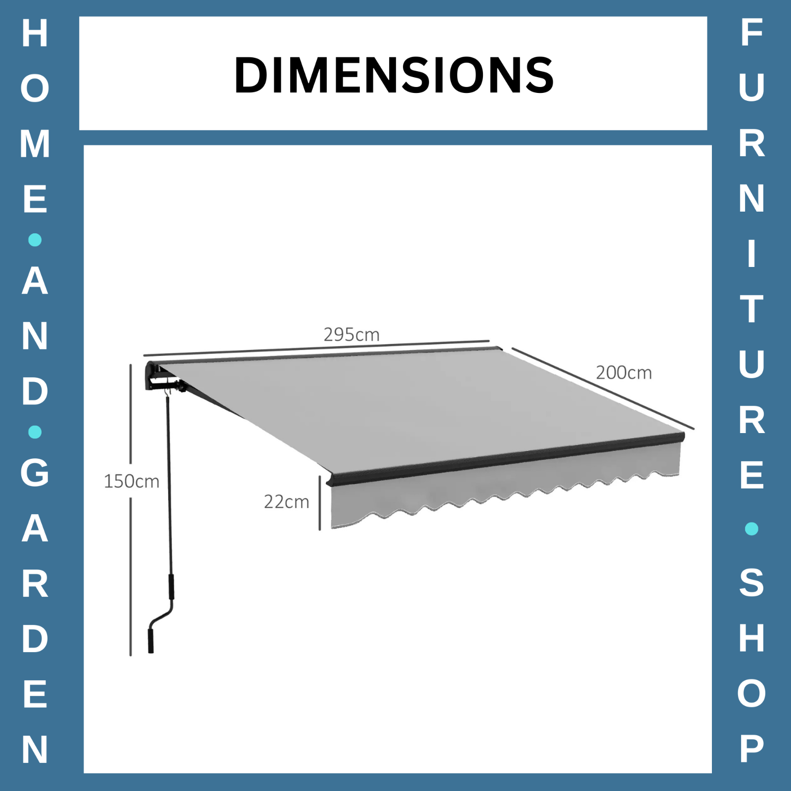 3 x 2m Electric Retractable Awning Canopy with Remote for Patio Door or Window
