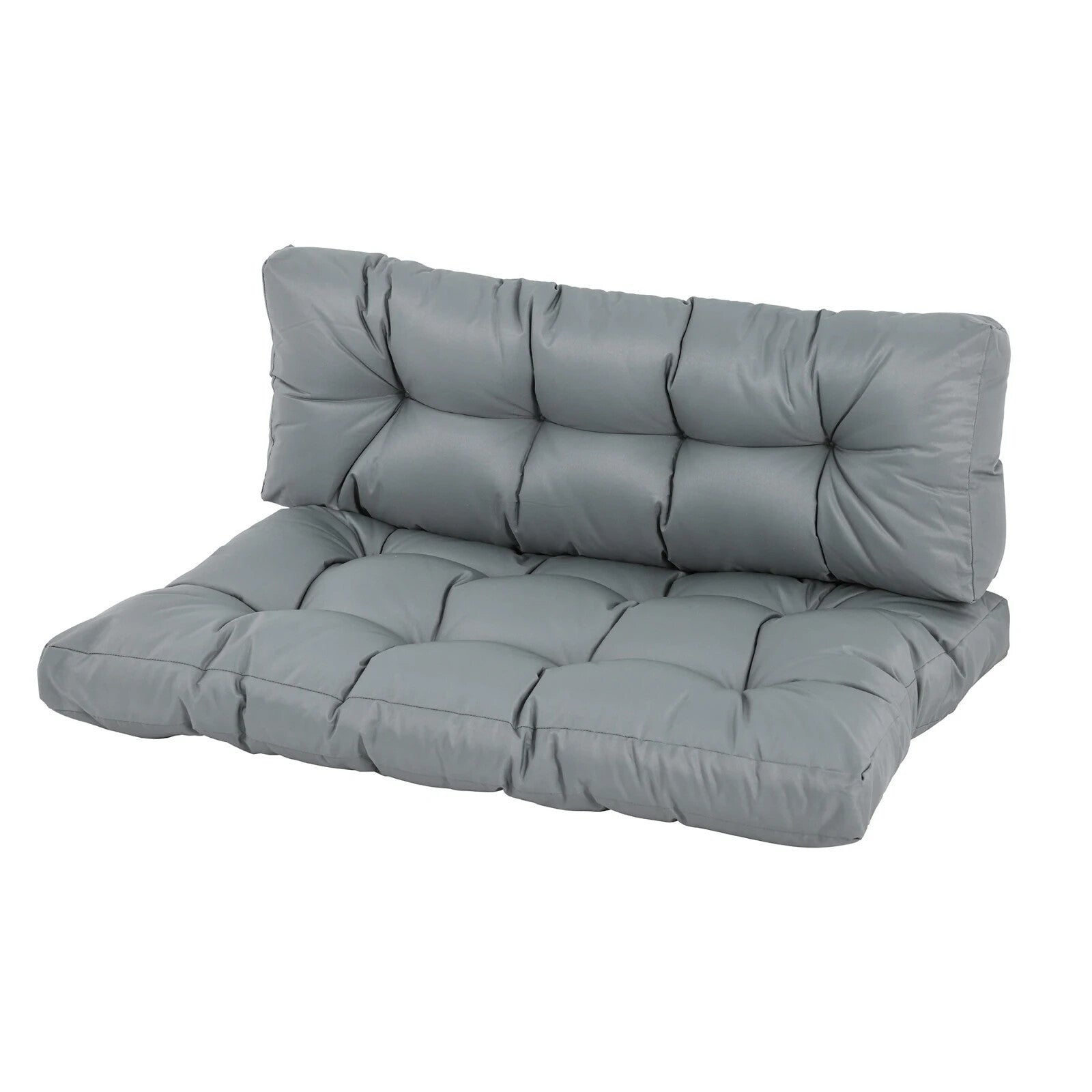 2 Piece Tufted Pallet Cushion Set w/ Seat Pad & Back Support for Indoor Outdoor