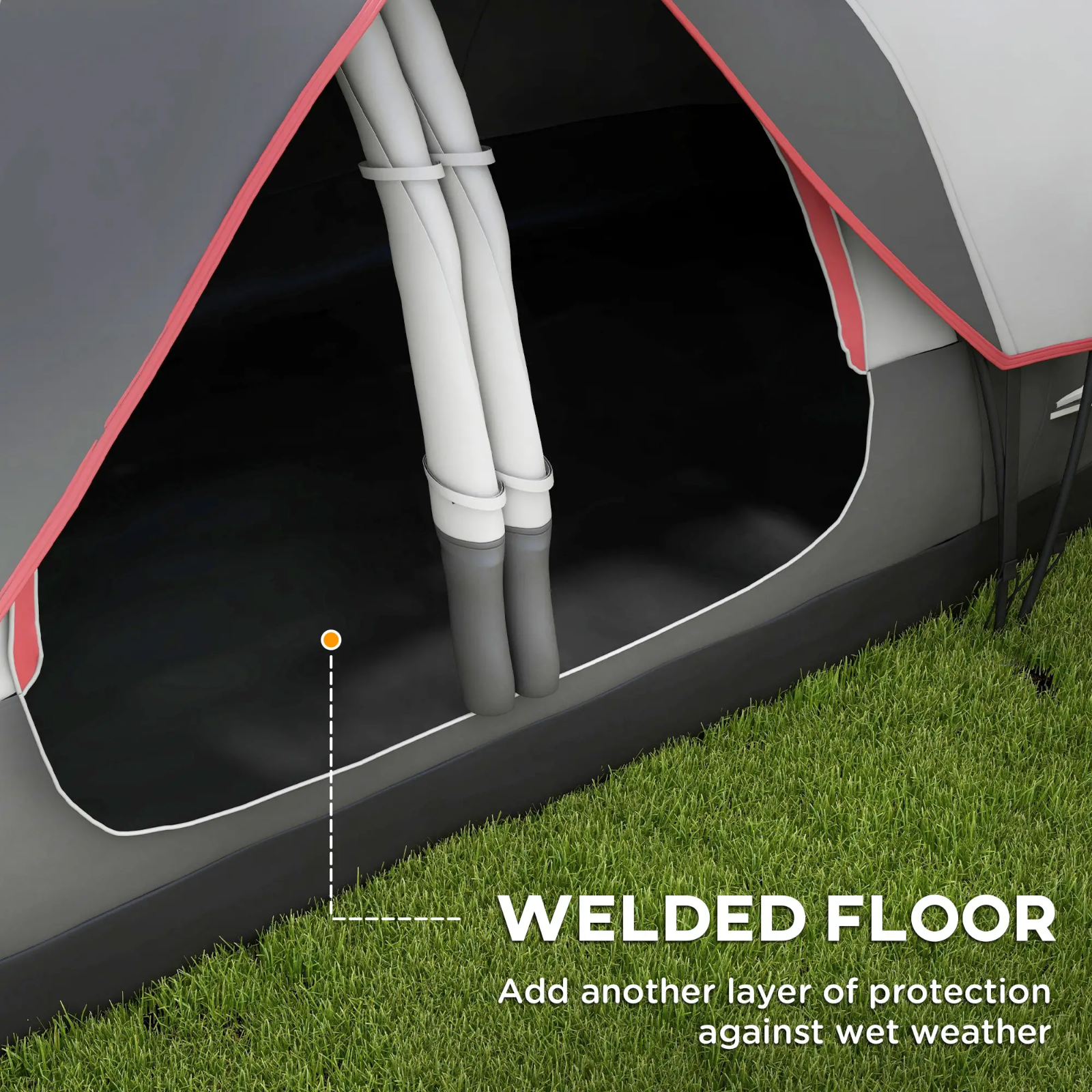 6 8 Man Camping Tent 2000mm Waterproof Air Vents Groundsheet Two Room FOXDEN