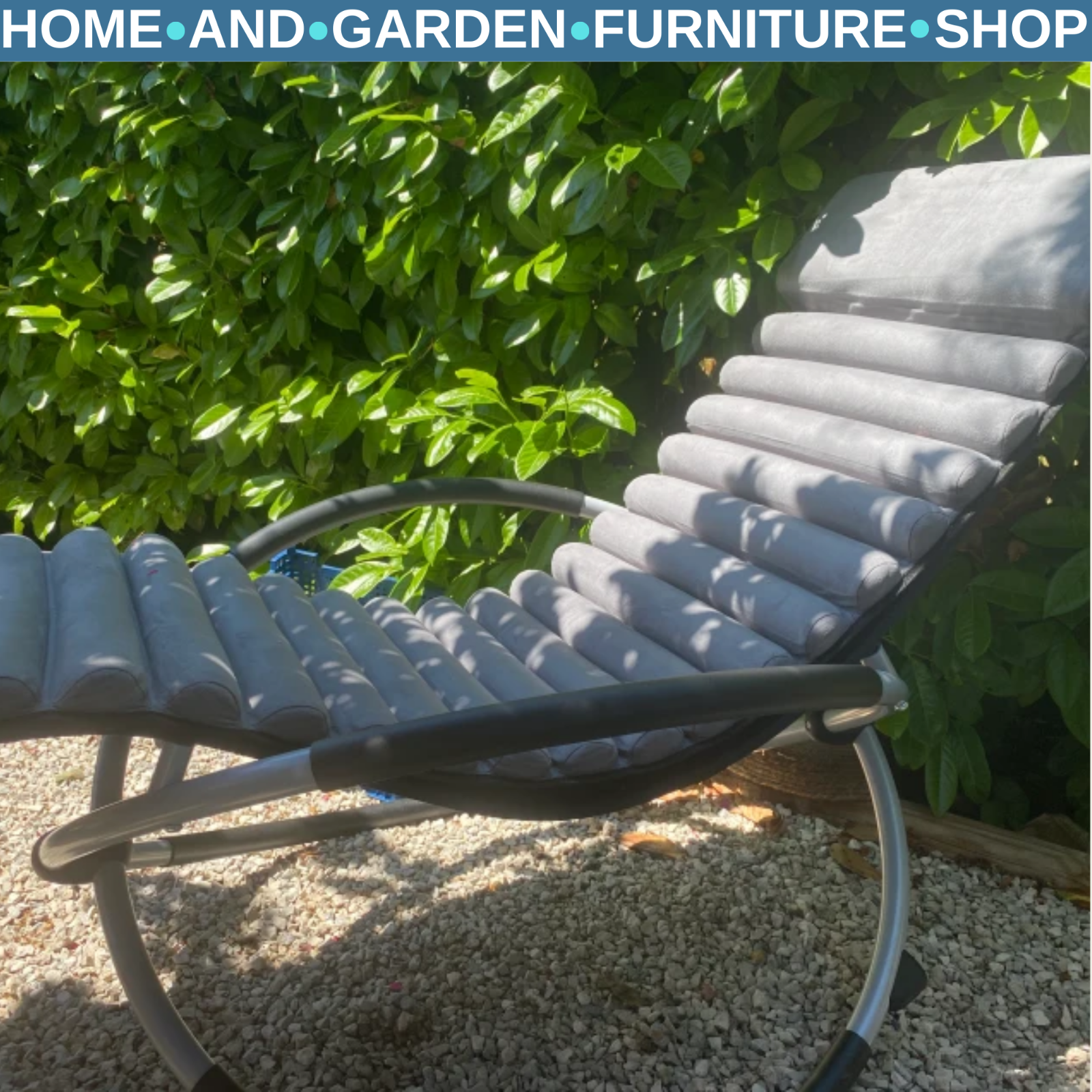145cm Orbital Zero Gravity Rocking Lounger Chair with Cushion for Garden Grey
