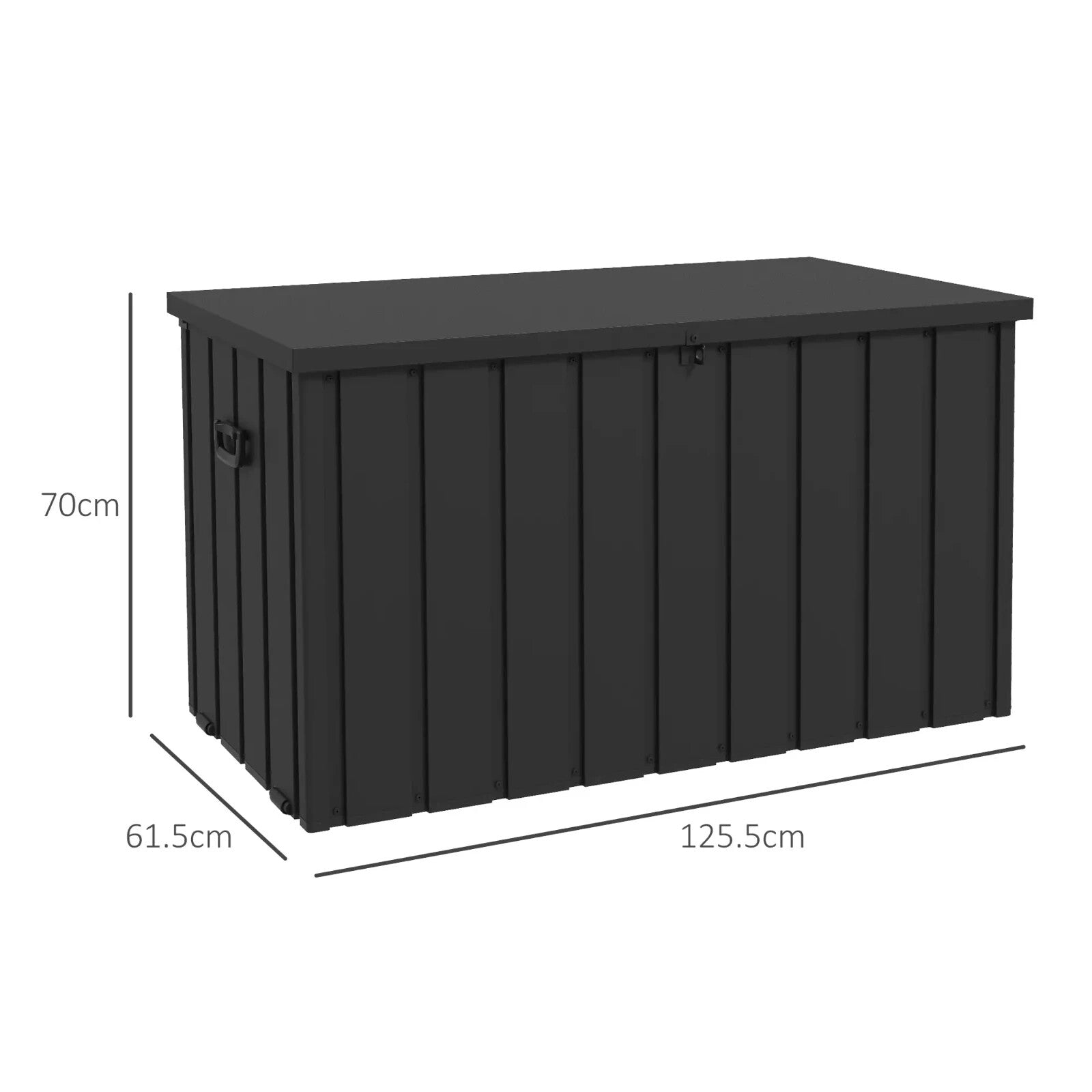 450L Galvanised Steel Garden Storage Box with Wheels Outdoor Weatherproof Chest