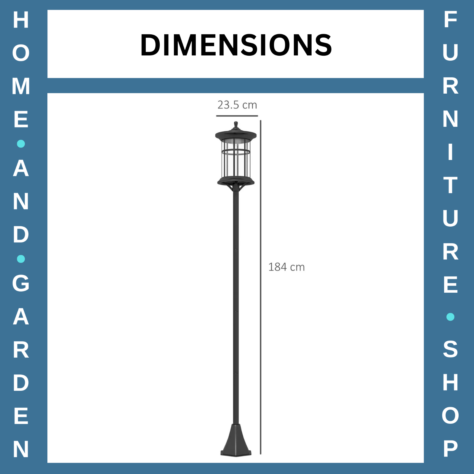 1.8 m LED Garden Lamp Post Solar Lights Waterproof Lighting for Patio Pathway