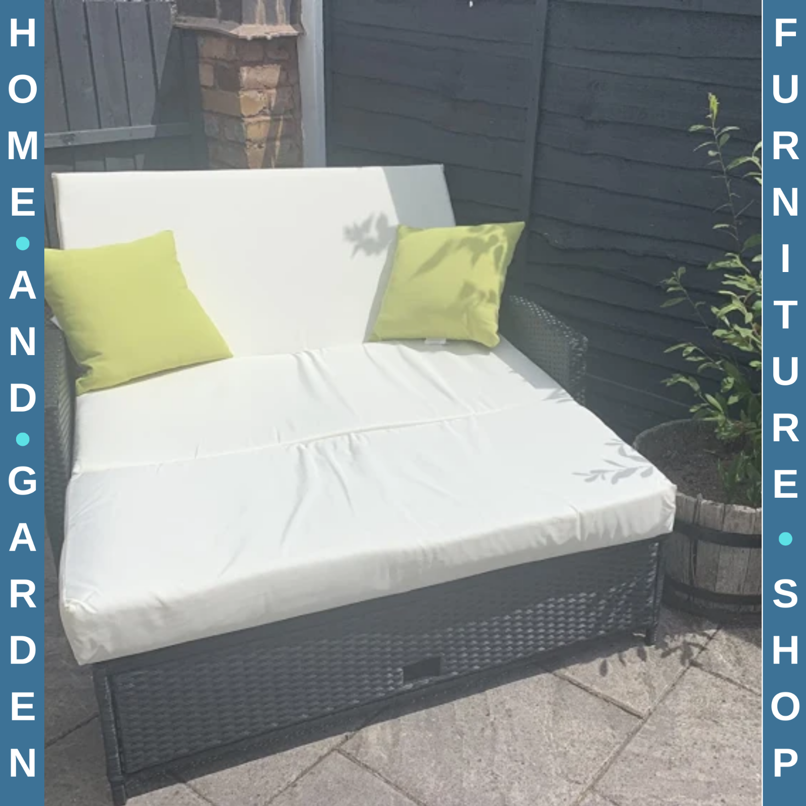 Rattan 2 Seater Garden Sun Lounger Day Bed Outdoor Patio Double Lounge Furniture