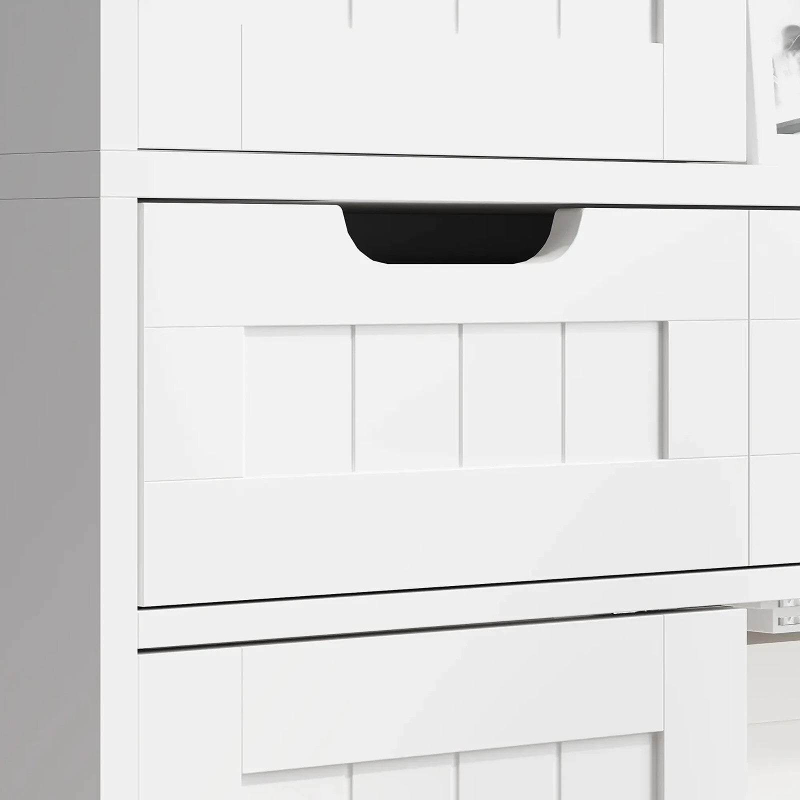 Bathroom Cabinet Tall Storage Cupboard With Drawer, Shelf and Doors White
