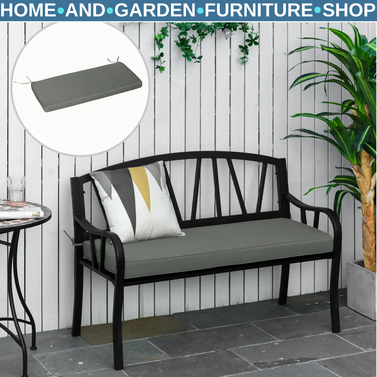 2 Seater Garden Bench Cushion Seat Pad for Patio or Indoor Outdoor Furniture