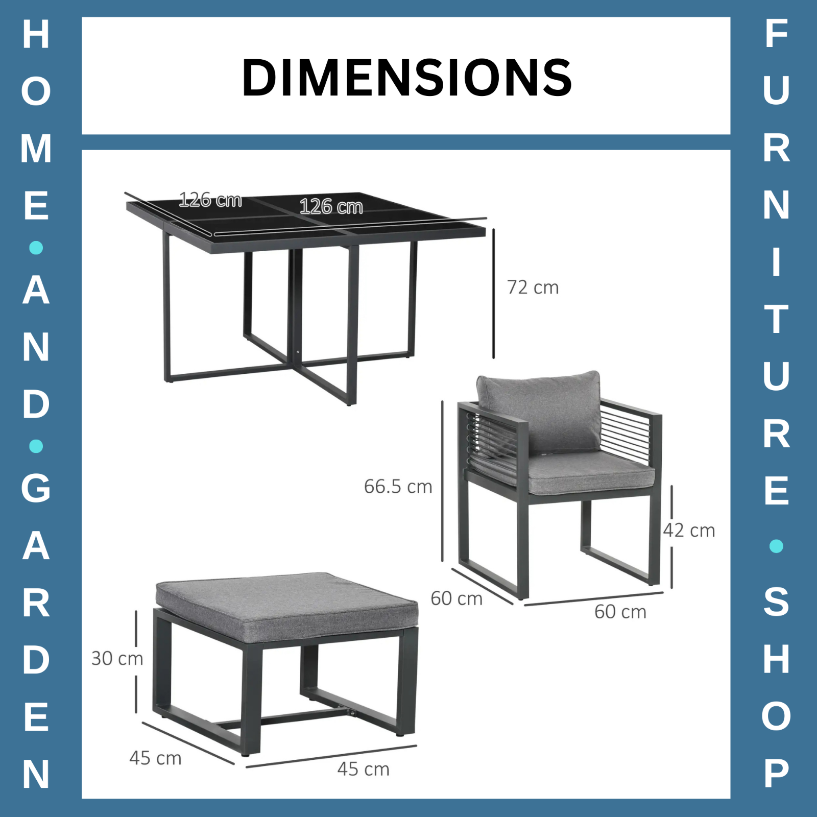 9PC Garden Dining Cube Set Table Chairs Stools w/ Cushions Outdoor Furniture
