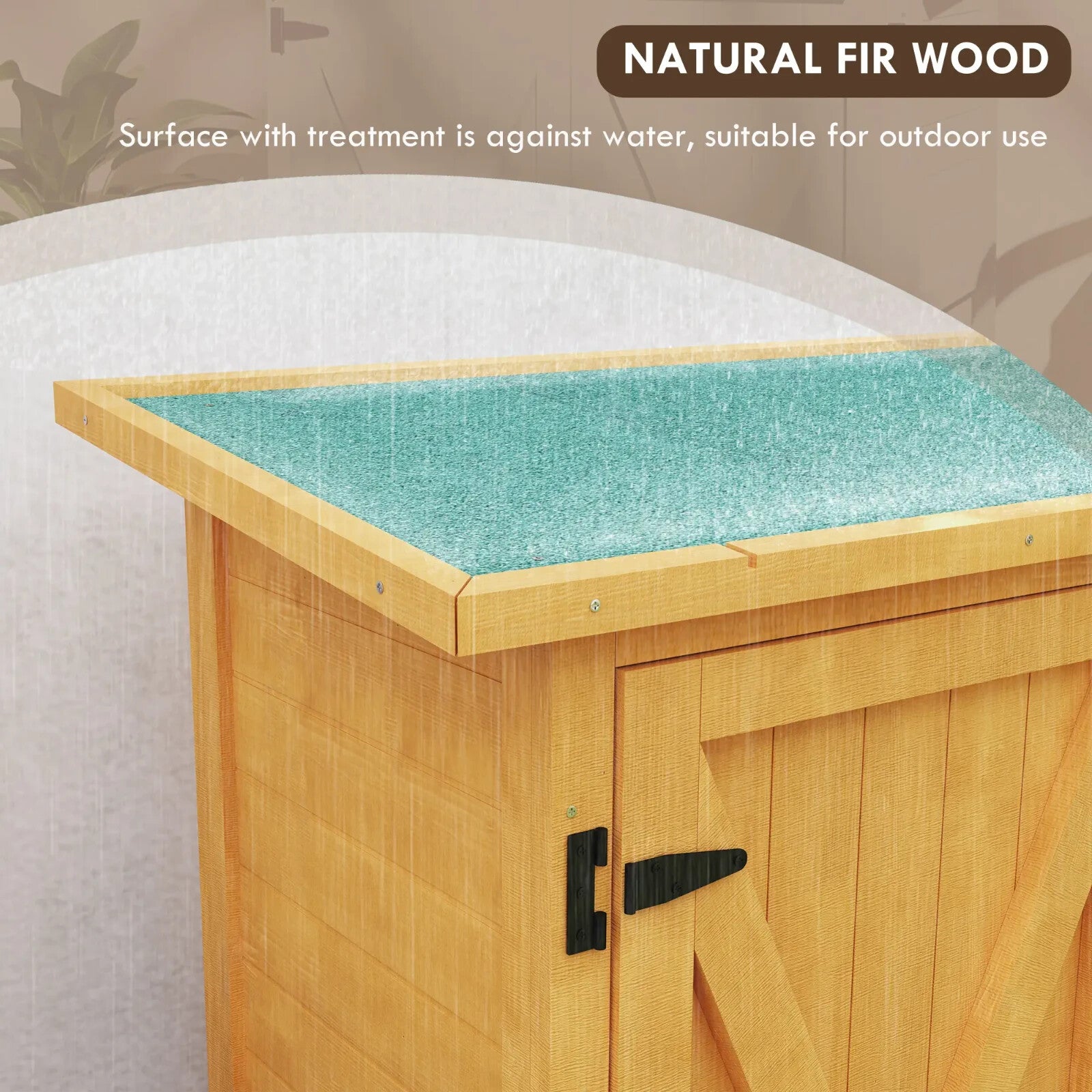 Wooden Garden Storage Shed Tool Cabinet Organiser with Shelves Utility Cupboard