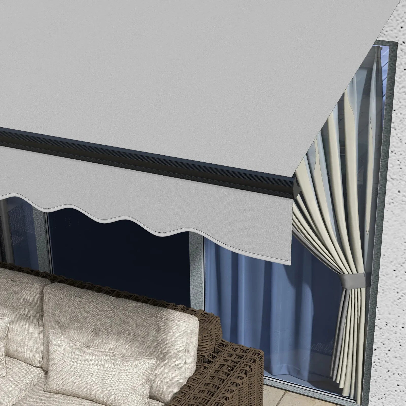 3 x 2m Electric Retractable Awning Canopy with Remote for Patio Door or Window