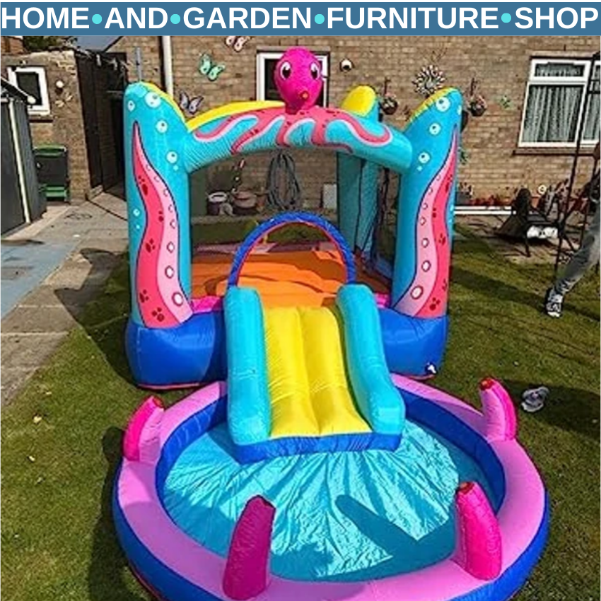 Inflatable Octopus Bounce Castle with Trampoline Slide and Pool 3.8 x 2 x 1.8m