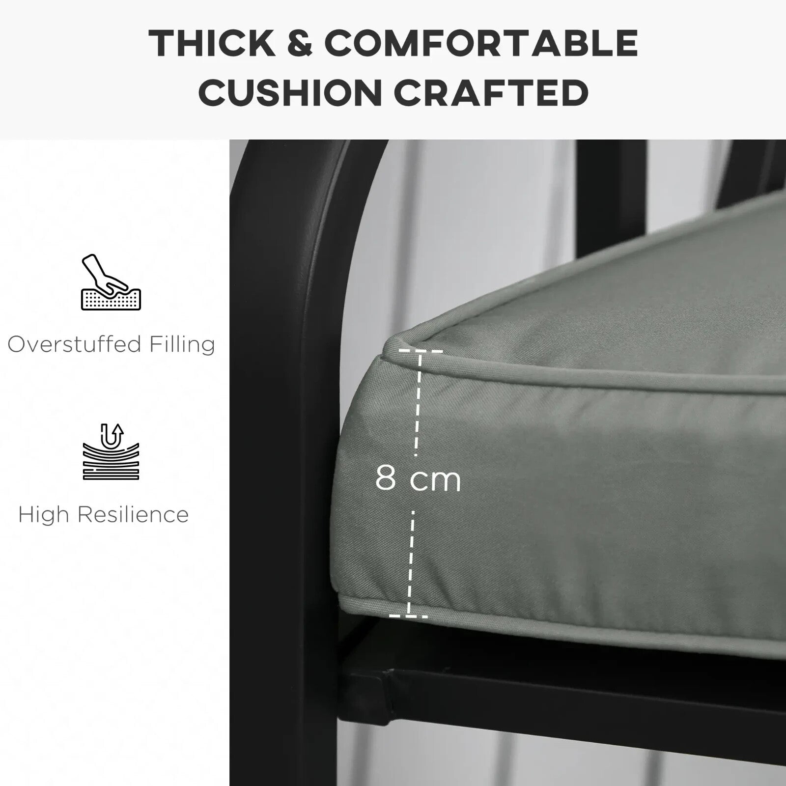 2 Seater Garden Bench Cushion Seat Pad for Patio or Indoor Outdoor Furniture