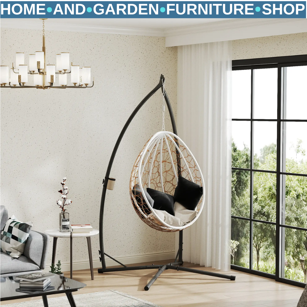 Hammock Chair Stand Heavy Duty Steel Frame w/ X Shape Base for Garden Egg Swing