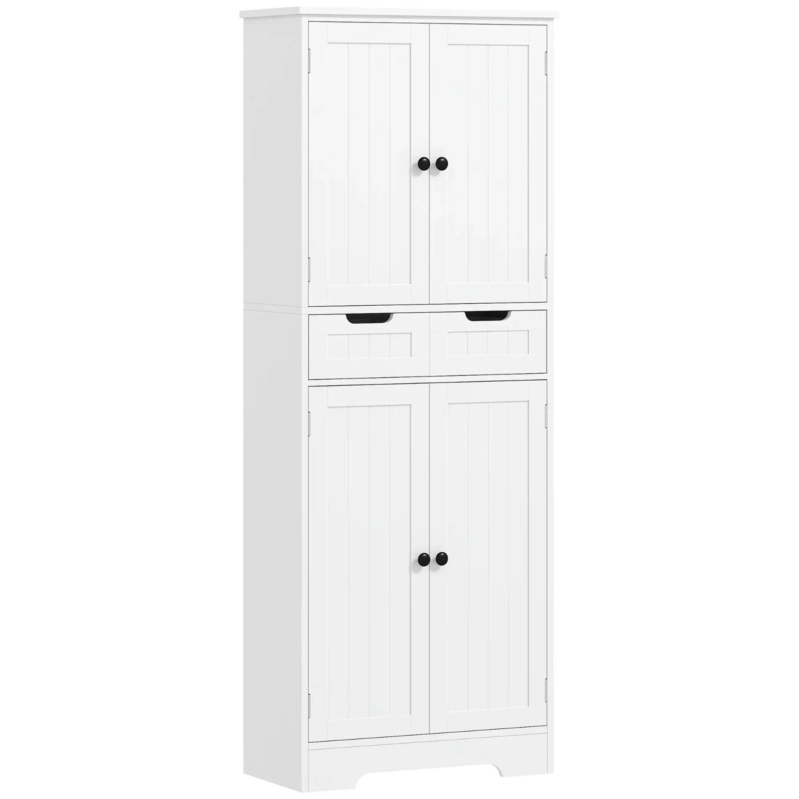 Bathroom Cabinet Tall Storage Cupboard With Drawer, Shelf and Doors White