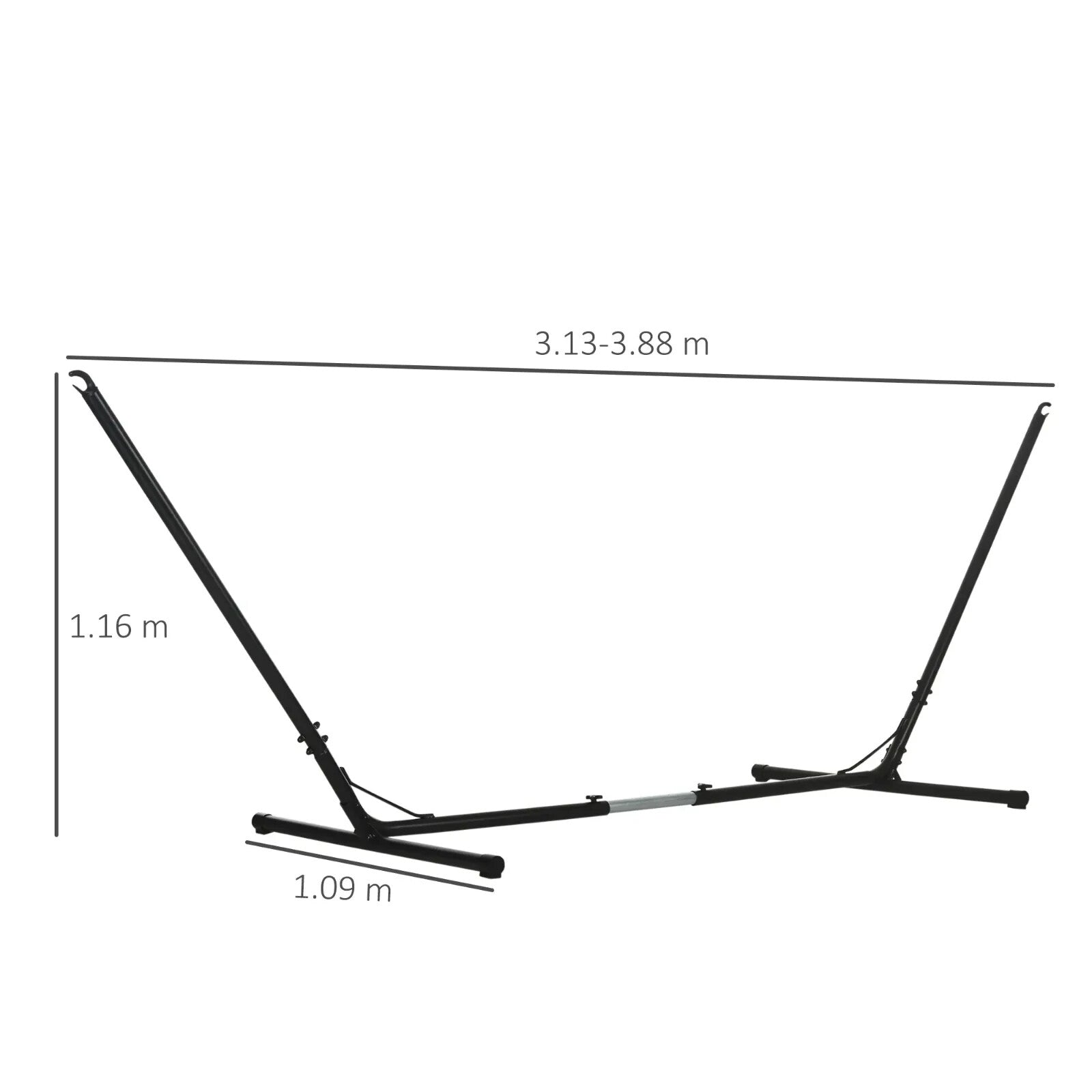 Hammock Stand Powder-Coated Extra Long Adjustable Metal Frame Heavy-Duty Black