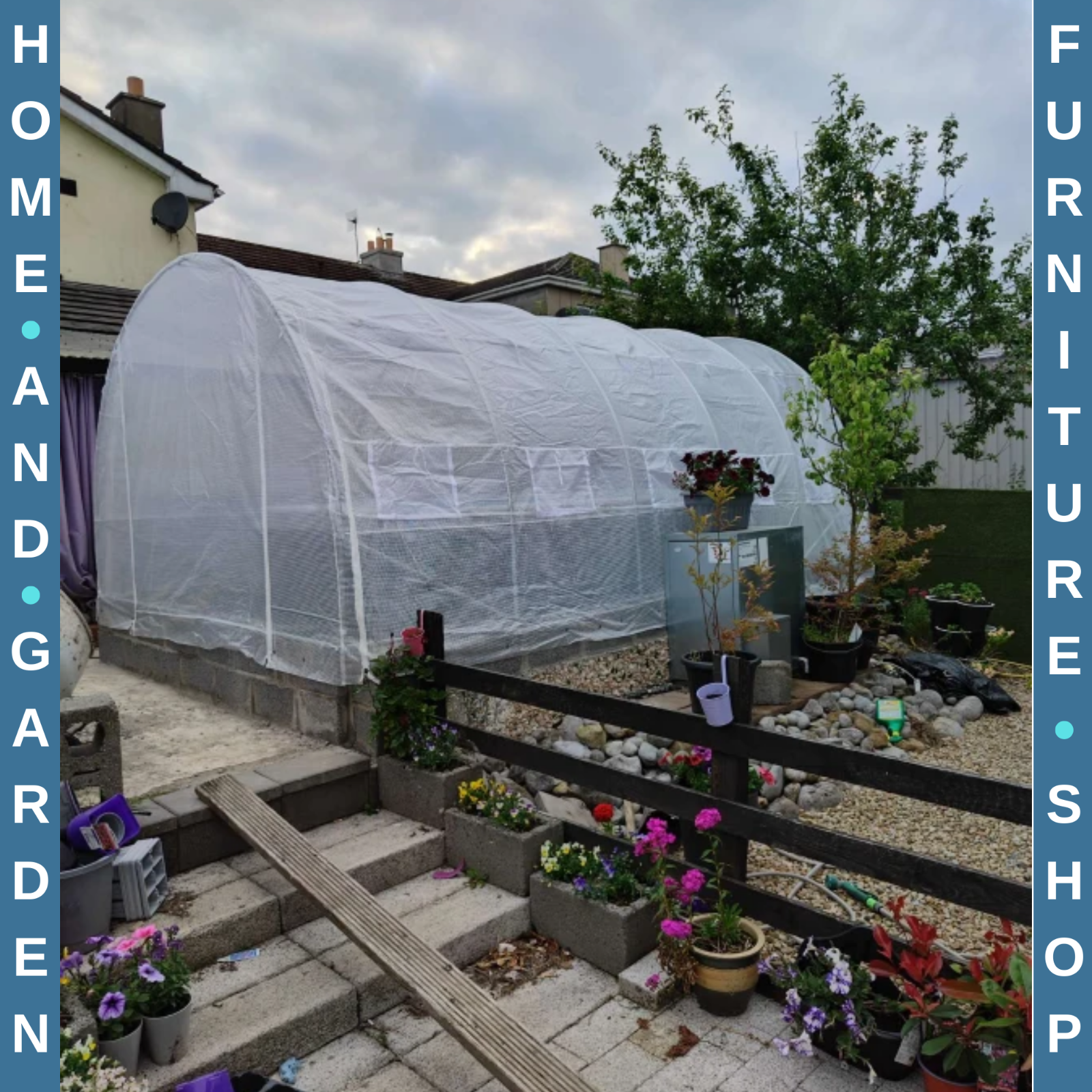 6x3x2 m Walk-In Polytunnel Greenhouse with Steel Frame Reinforced Cover and Door