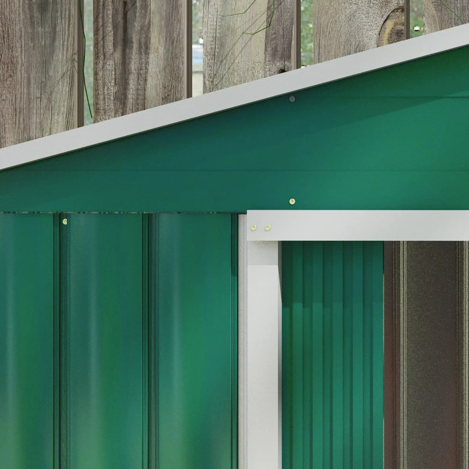 7 x 4ft Metal Garden Shed Storage with Foundation Kit and Vents Green Tool Shed