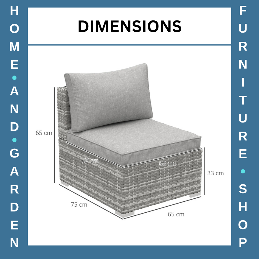 Rattan Garden Armchair – Light Grey Outdoor Single Chair with Cushions Grey